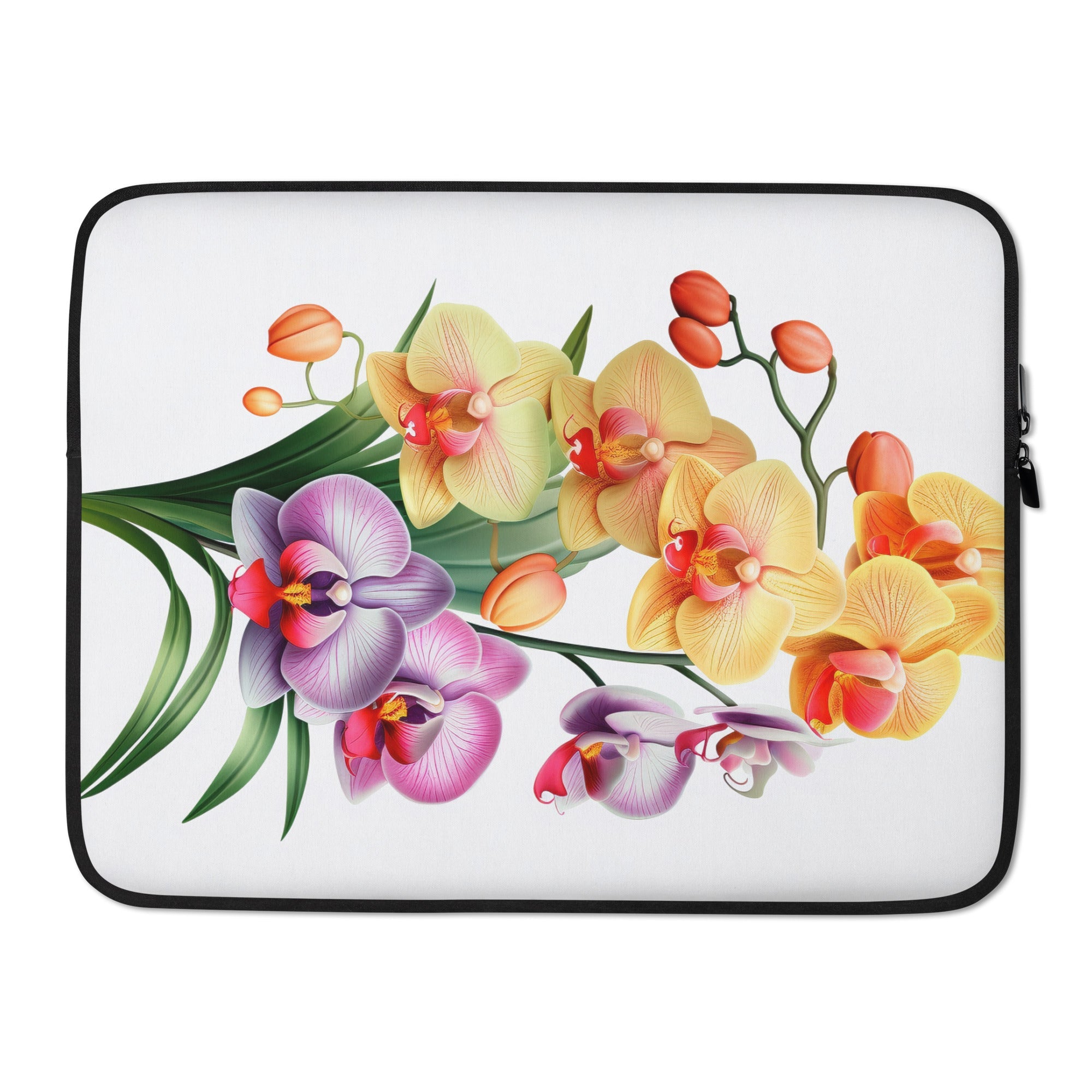 Orchid Flower Laptop Sleeve by Visual Verse - Image 1