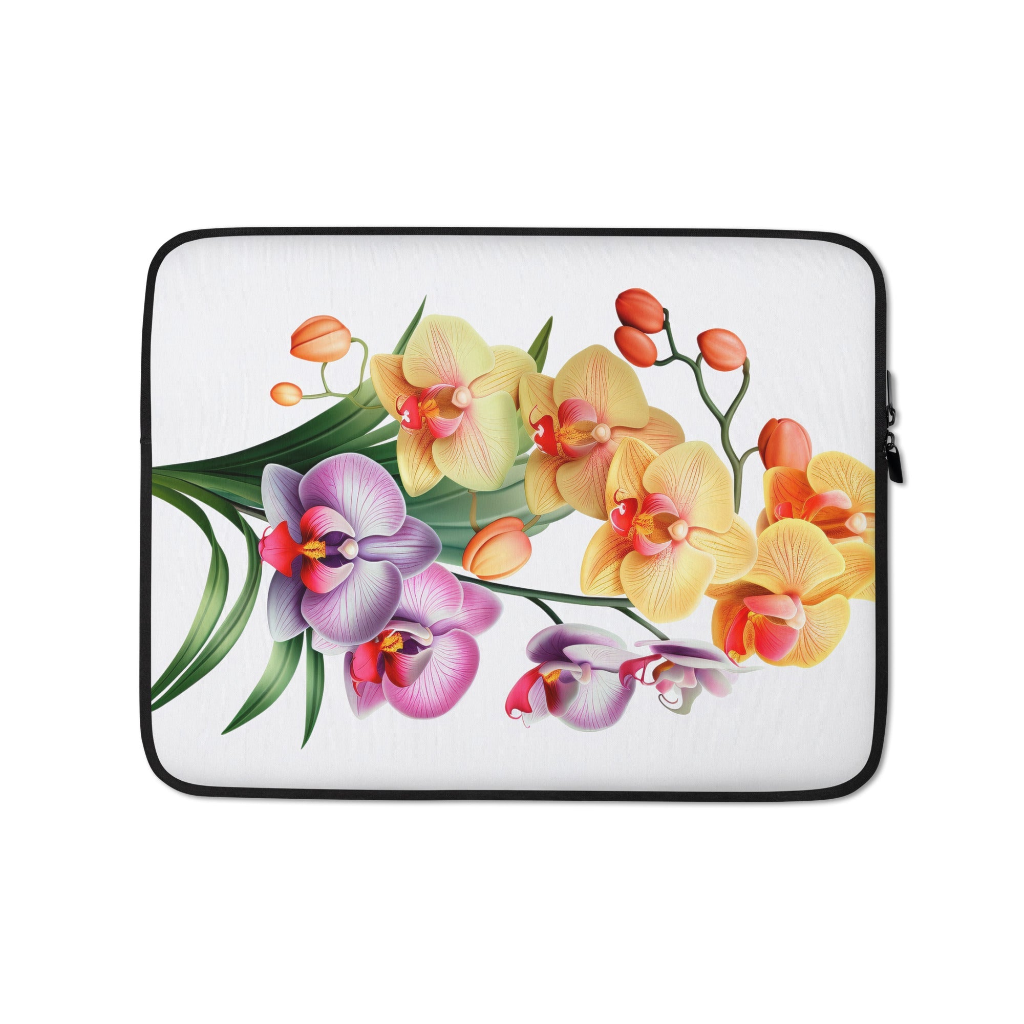 Orchid Flower Laptop Sleeve by Visual Verse - Image 2