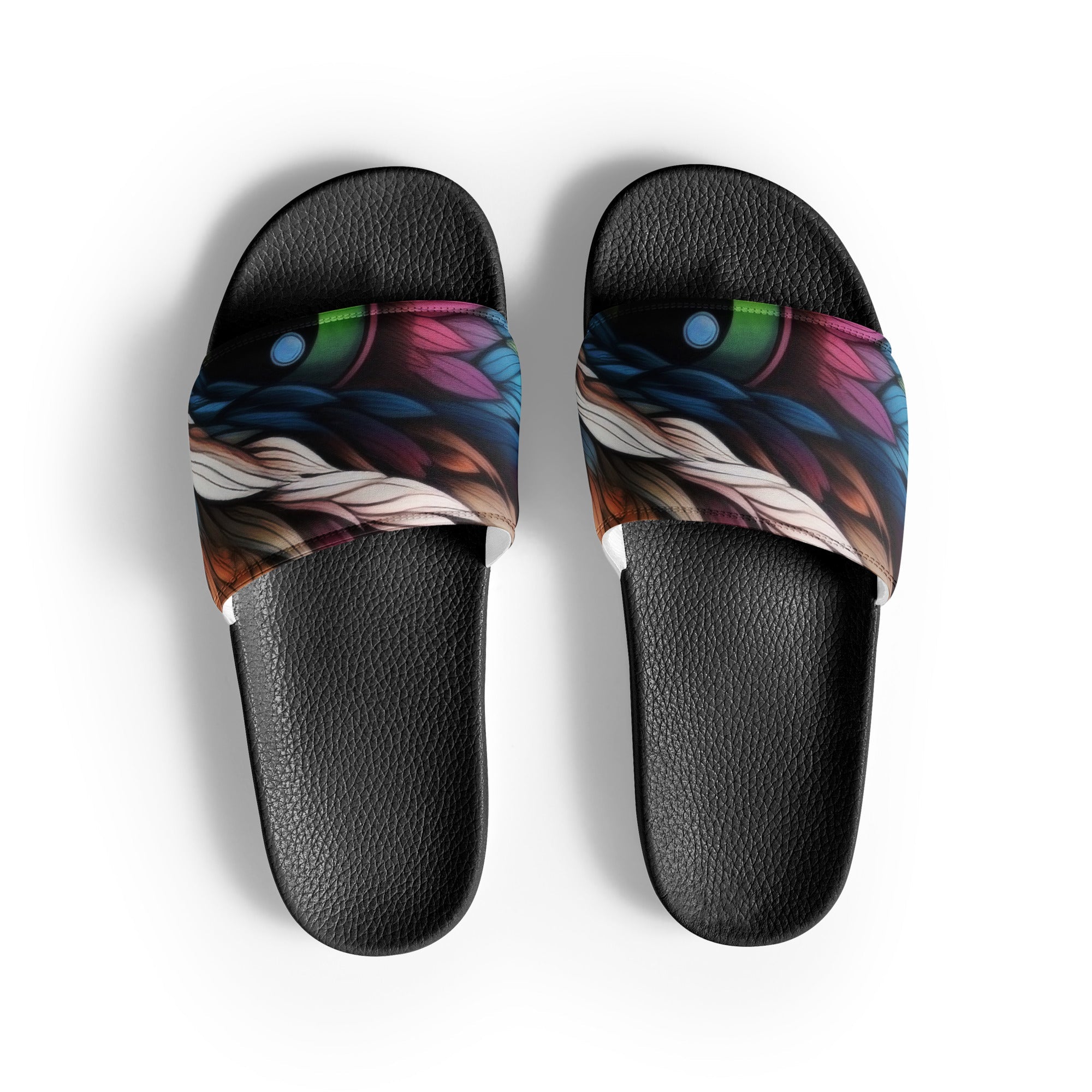 Owl Eyes Men's Slides by Visual Verse - Image 1