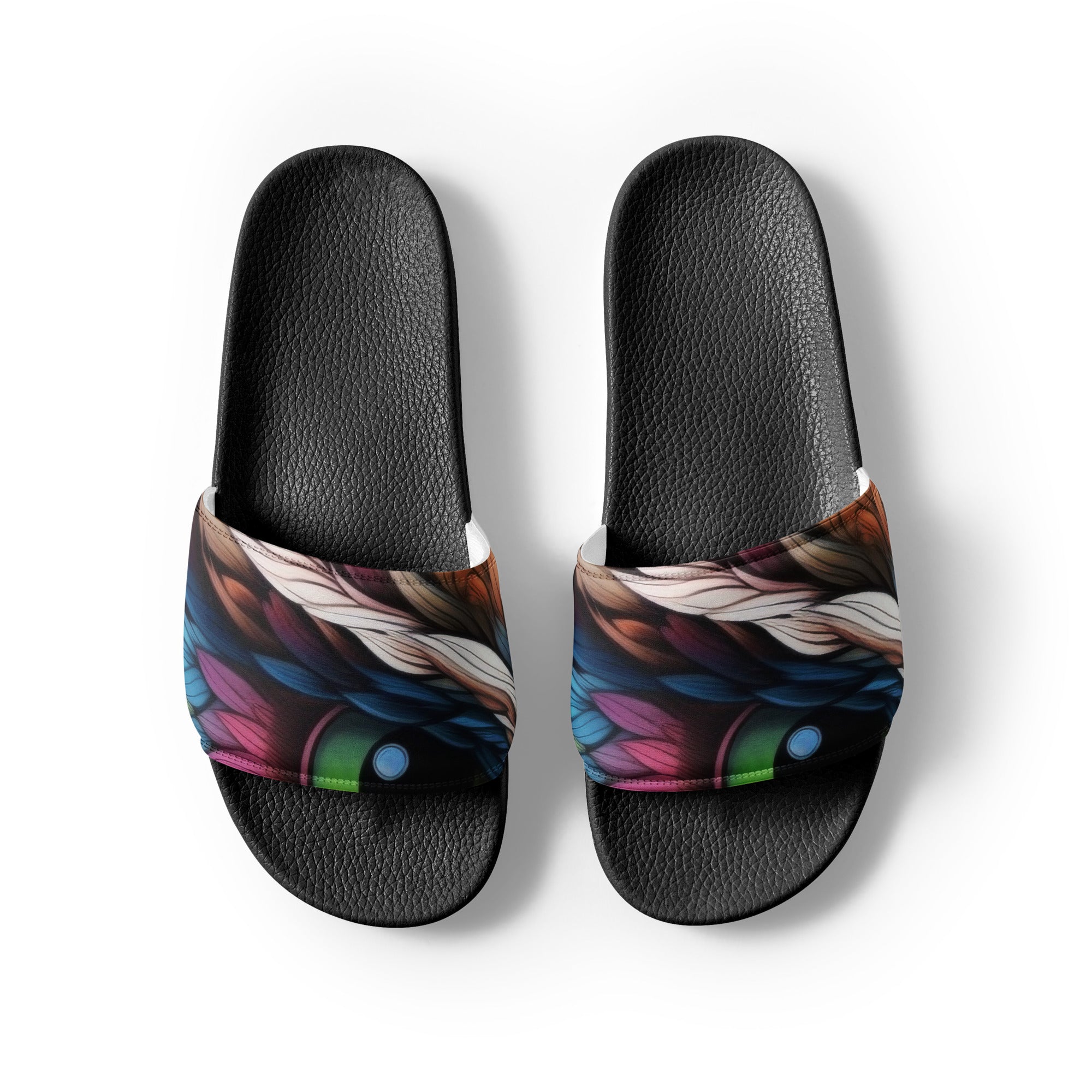 Owl Eyes Men's Slides by Visual Verse - Image 2