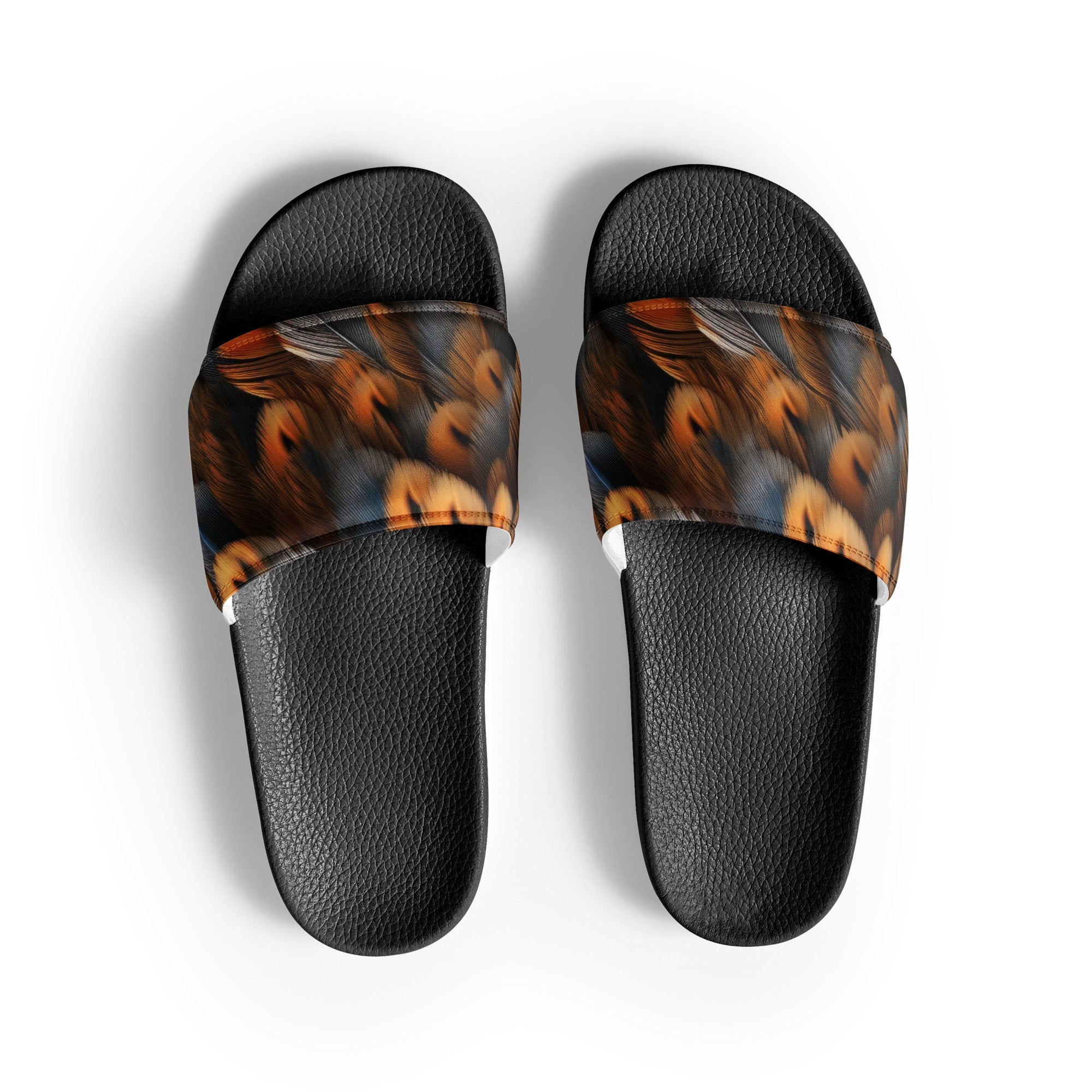 Owl Feather Men's Slides by Visual Verse - Image 1