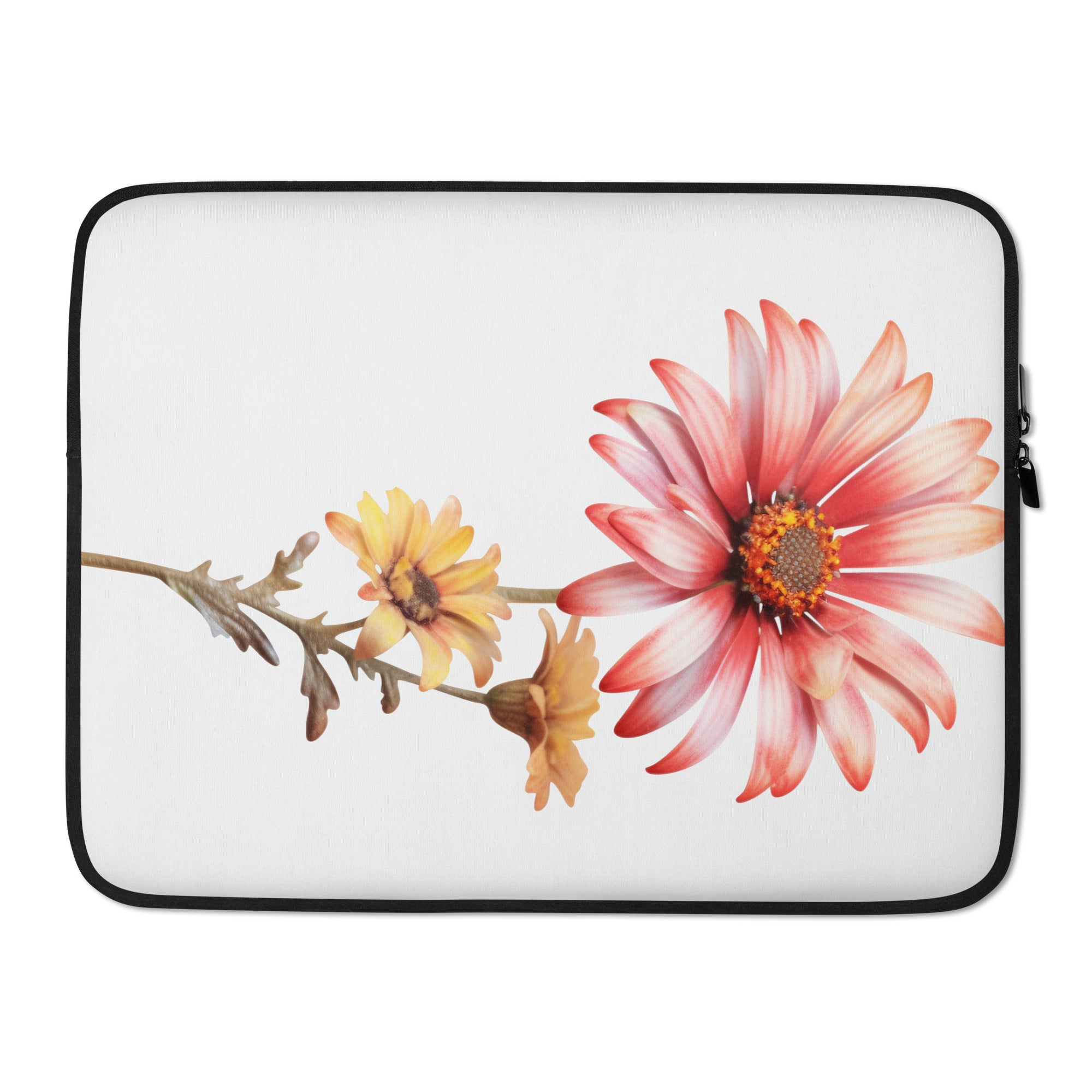 Painted Daisy Flower Laptop Sleeve by Visual Verse - Image 1