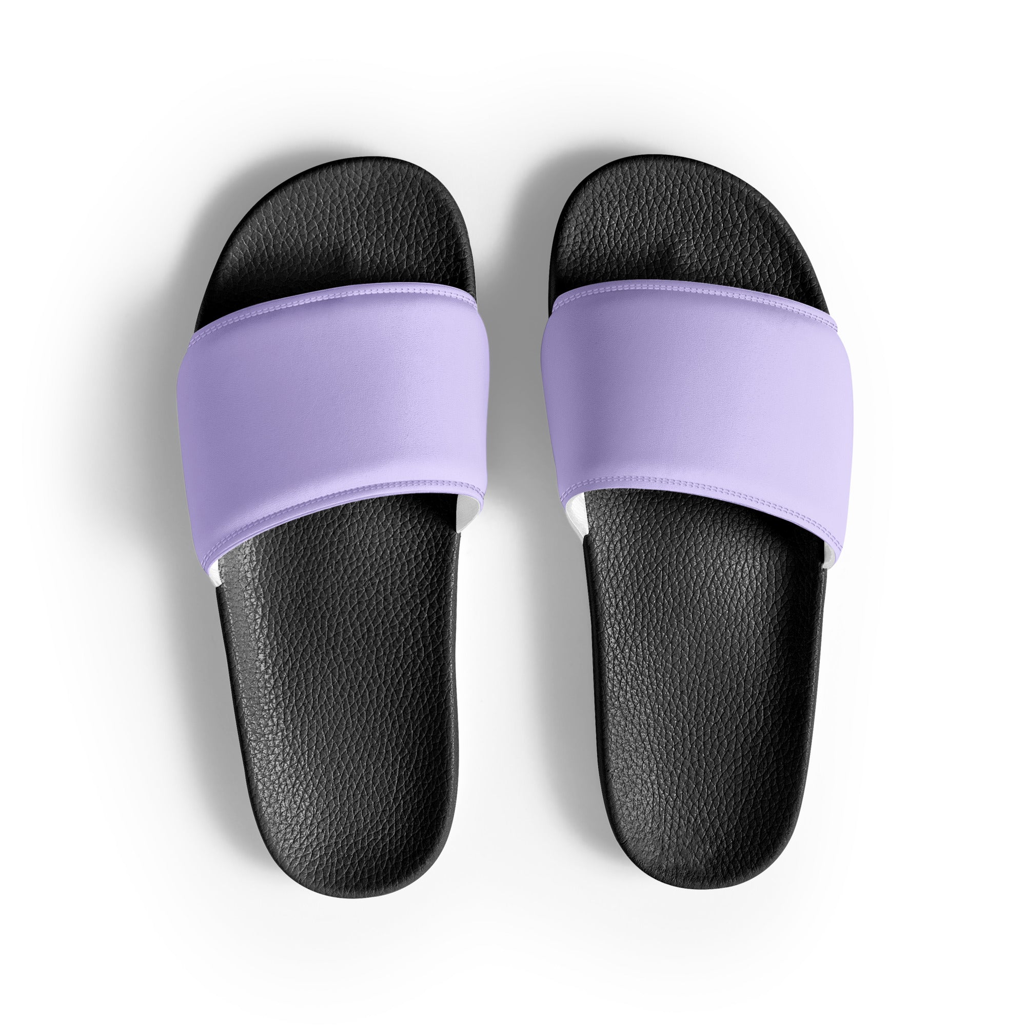 Pale Lavender Color Men's Slides by Visual Verse - Image 1