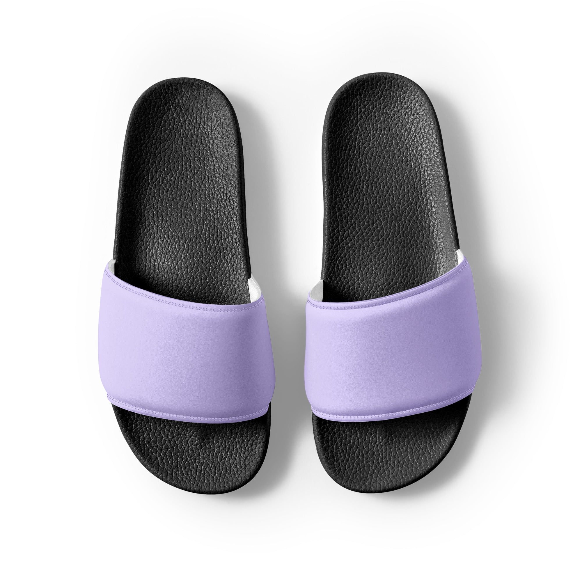 Pale Lavender Color Men's Slides by Visual Verse - Image 2