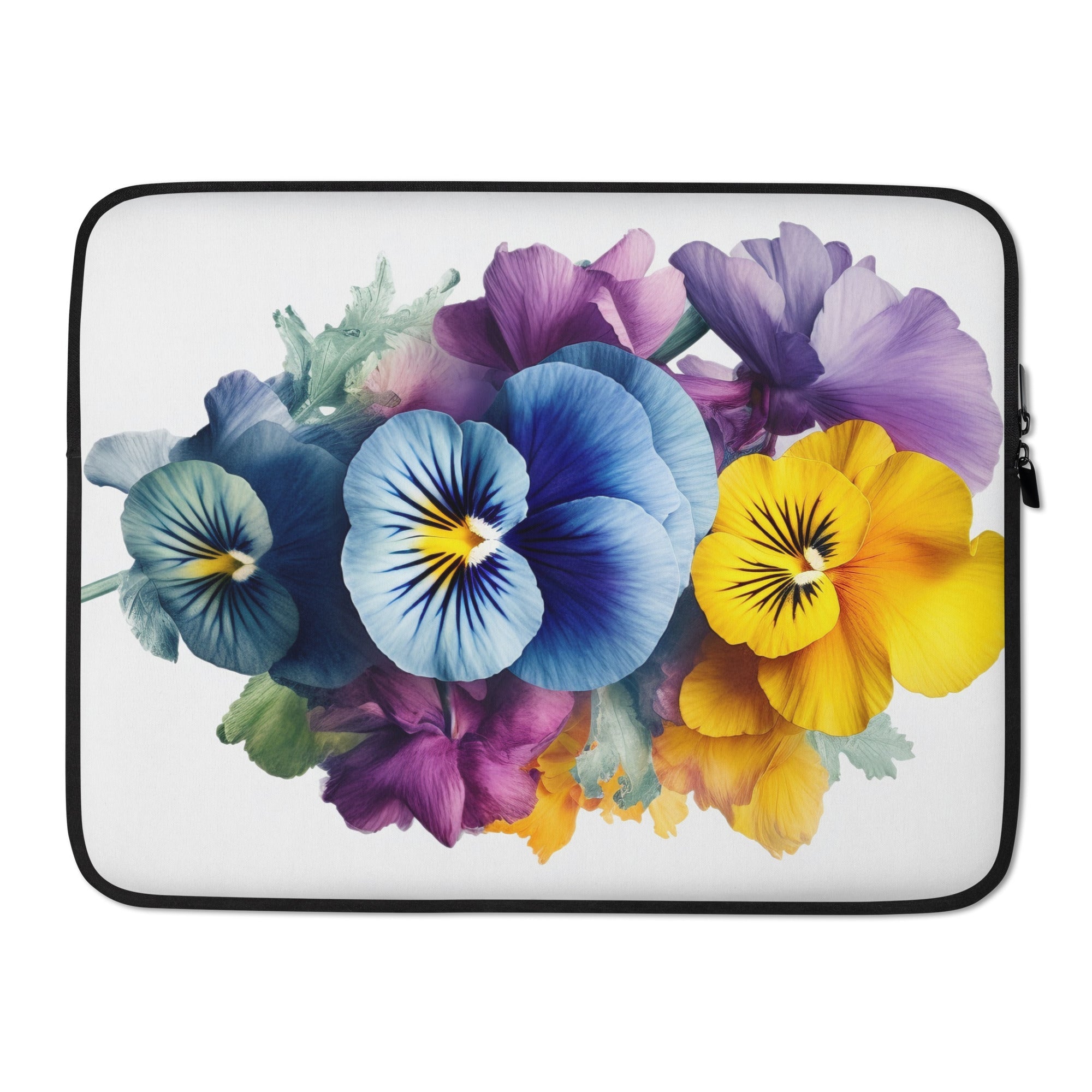 Pansy Flower Laptop Sleeve by Visual Verse - Image 1