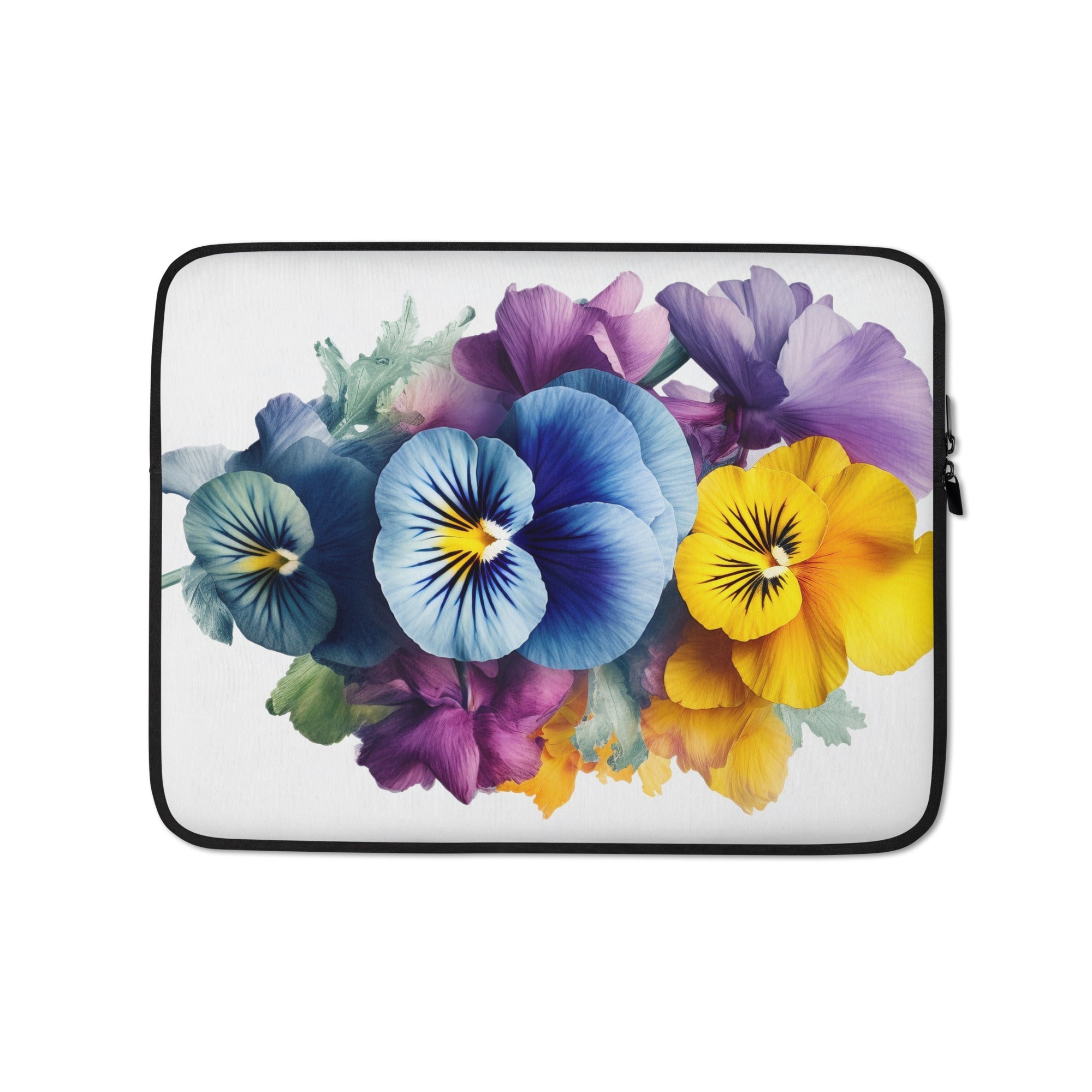 Pansy Flower Laptop Sleeve by Visual Verse - Image 2