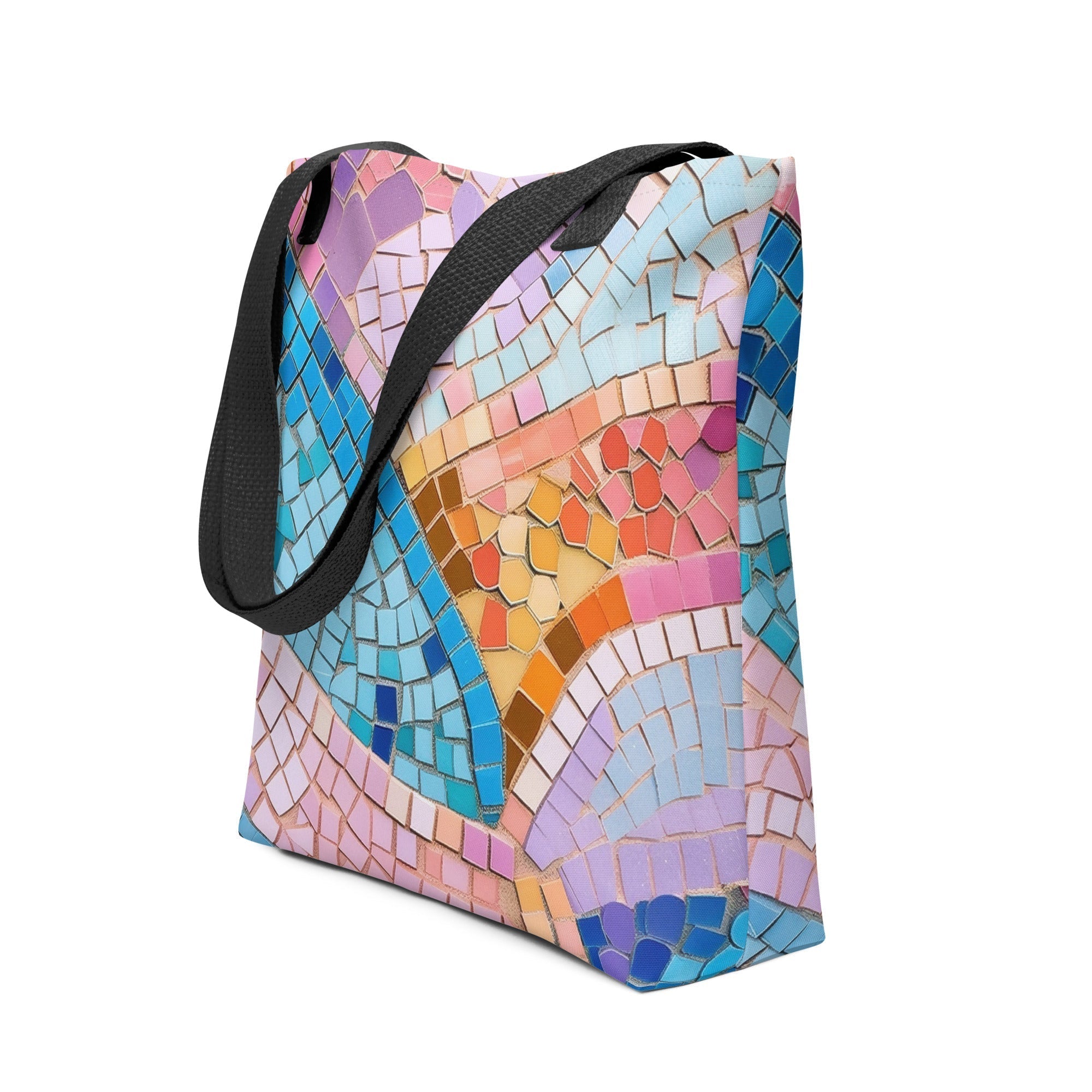 Pastel Mosaic Tote Bag by Visual Verse - Image 1