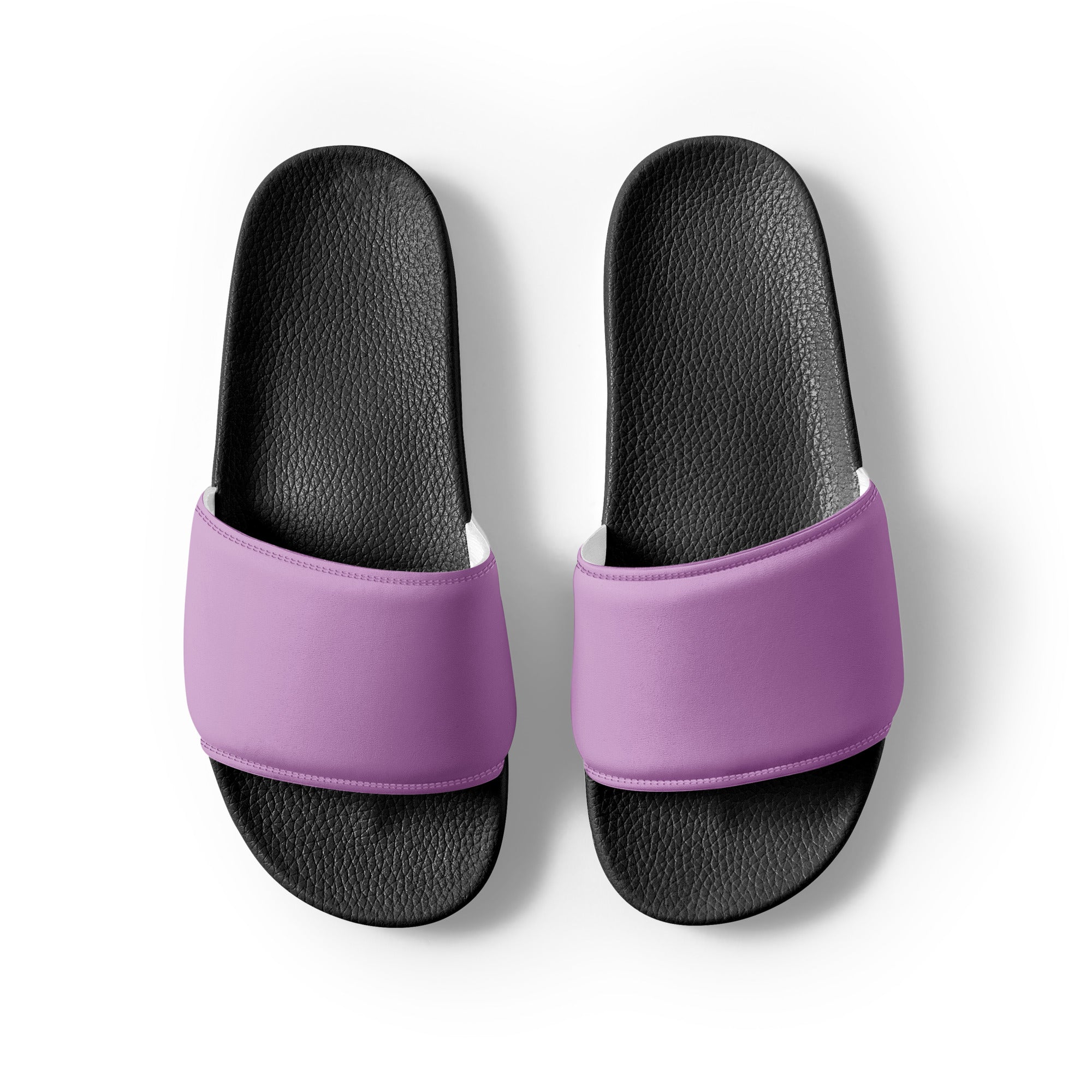 Pastel Violet Color Men's Slides by Visual Verse - Image 2