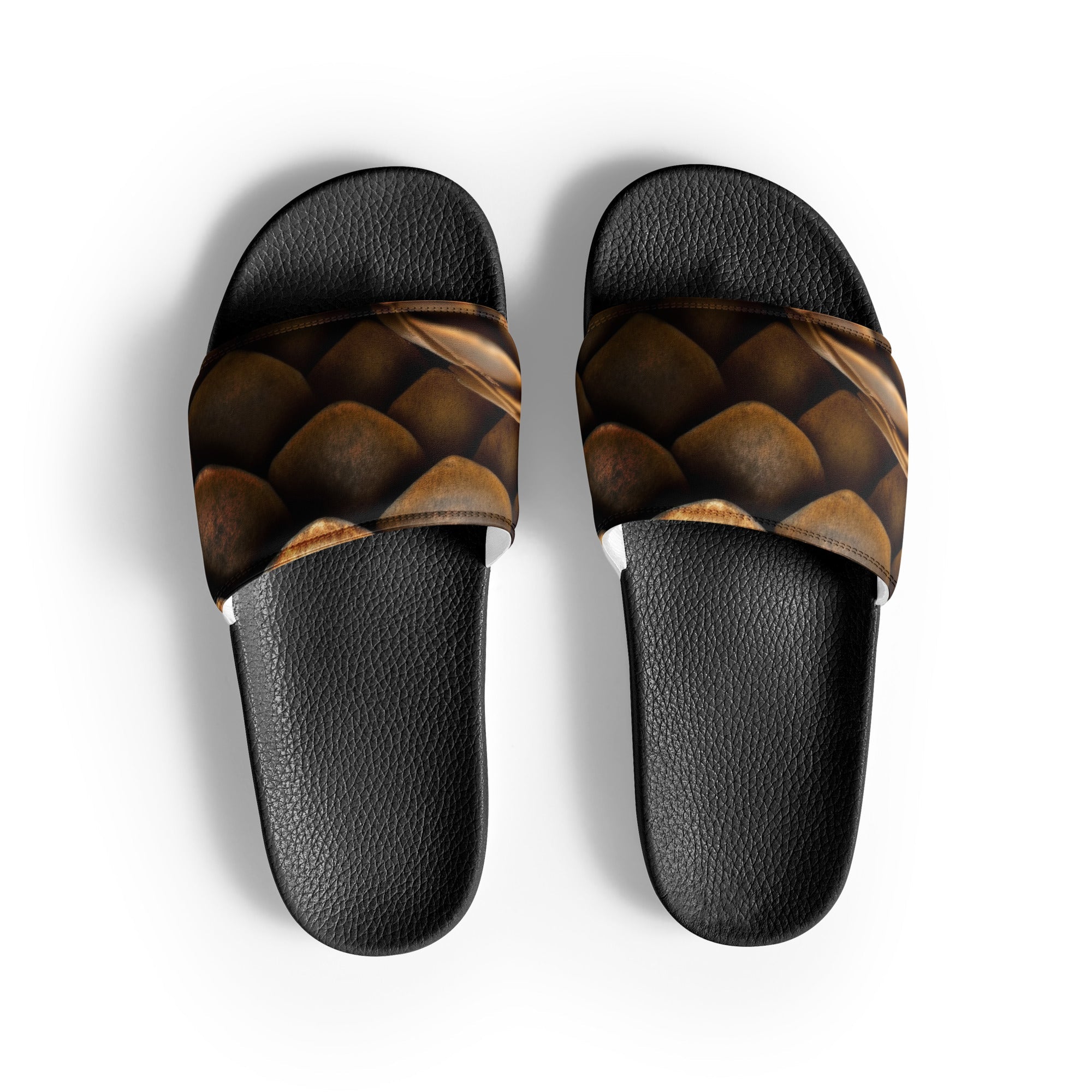 Patterned Pangolin Scale Men's Slides by Visual Verse - Image 1