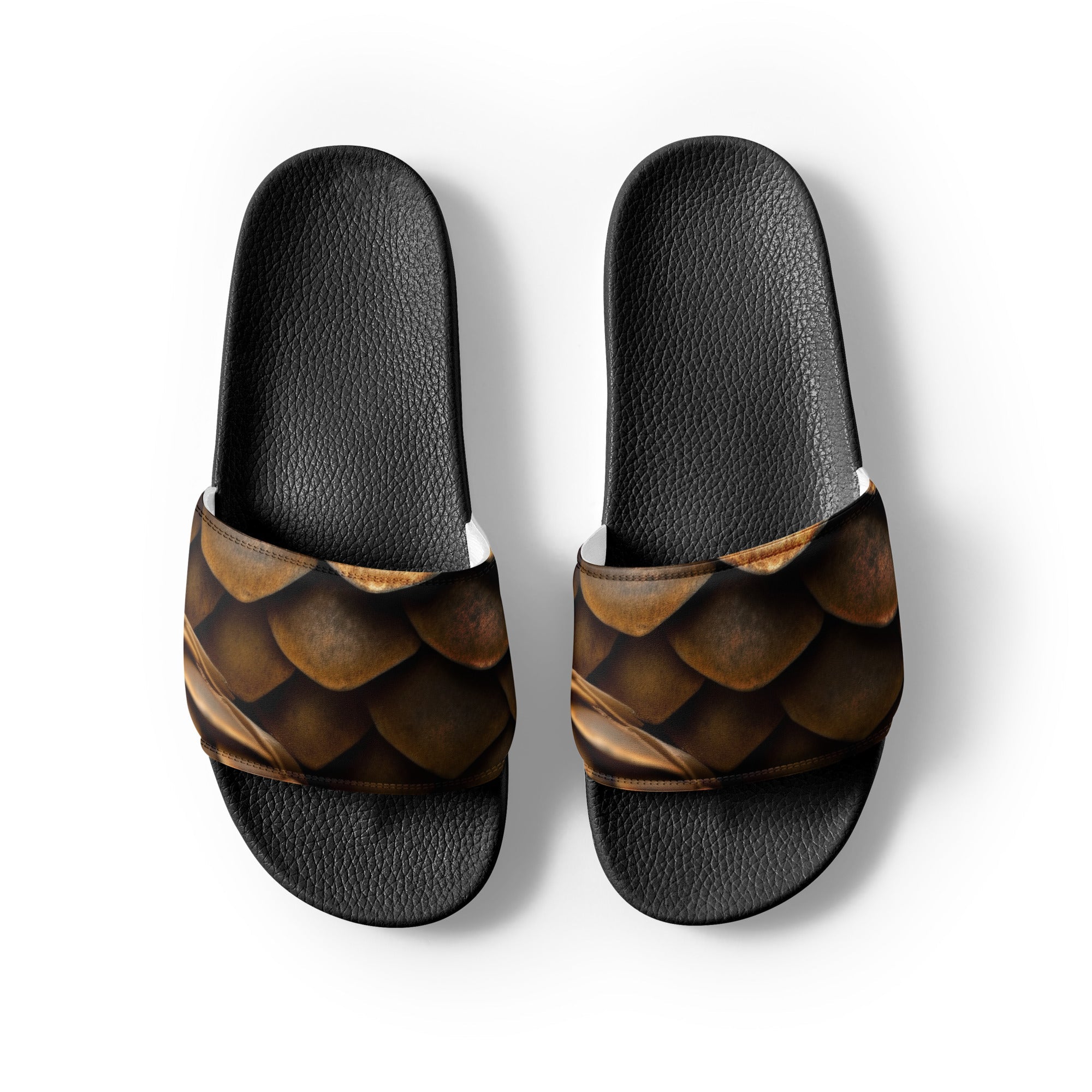 Patterned Pangolin Scale Men's Slides by Visual Verse - Image 2