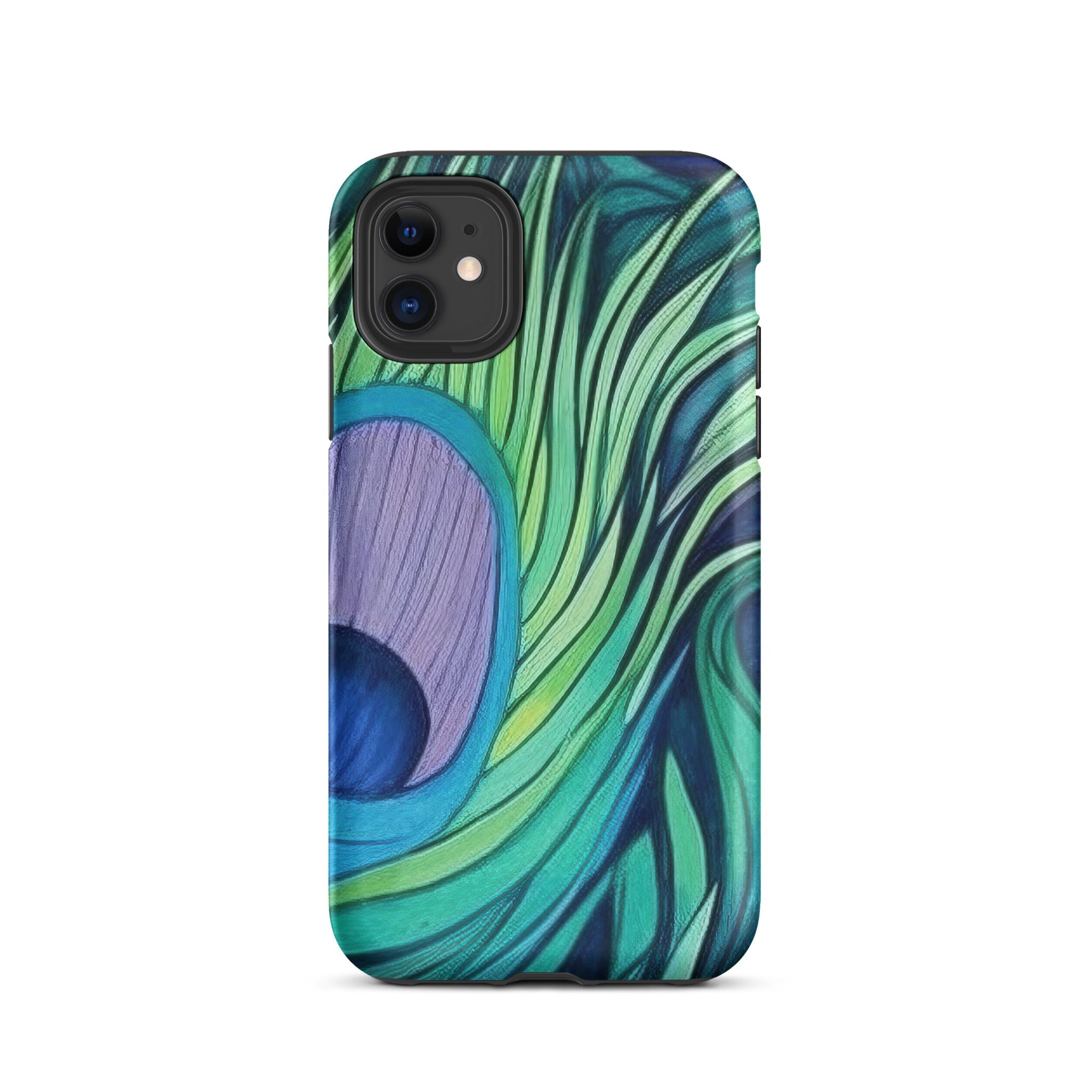 Peacock Feathers iPhone Case by Visual Verse - Image 2