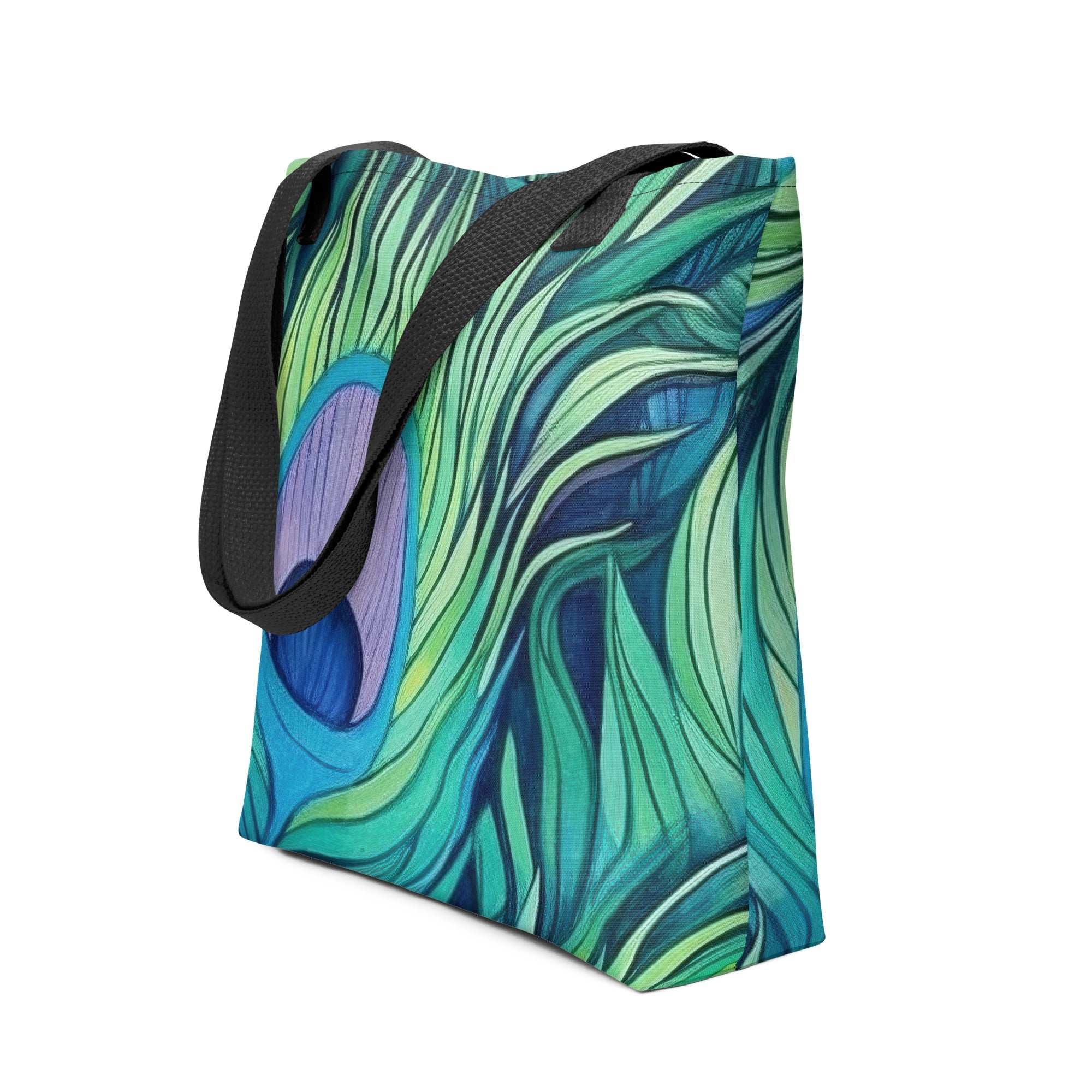 Peacock Feathers Tote Bag - Draw Inspiration by Visual Verse - Image 1