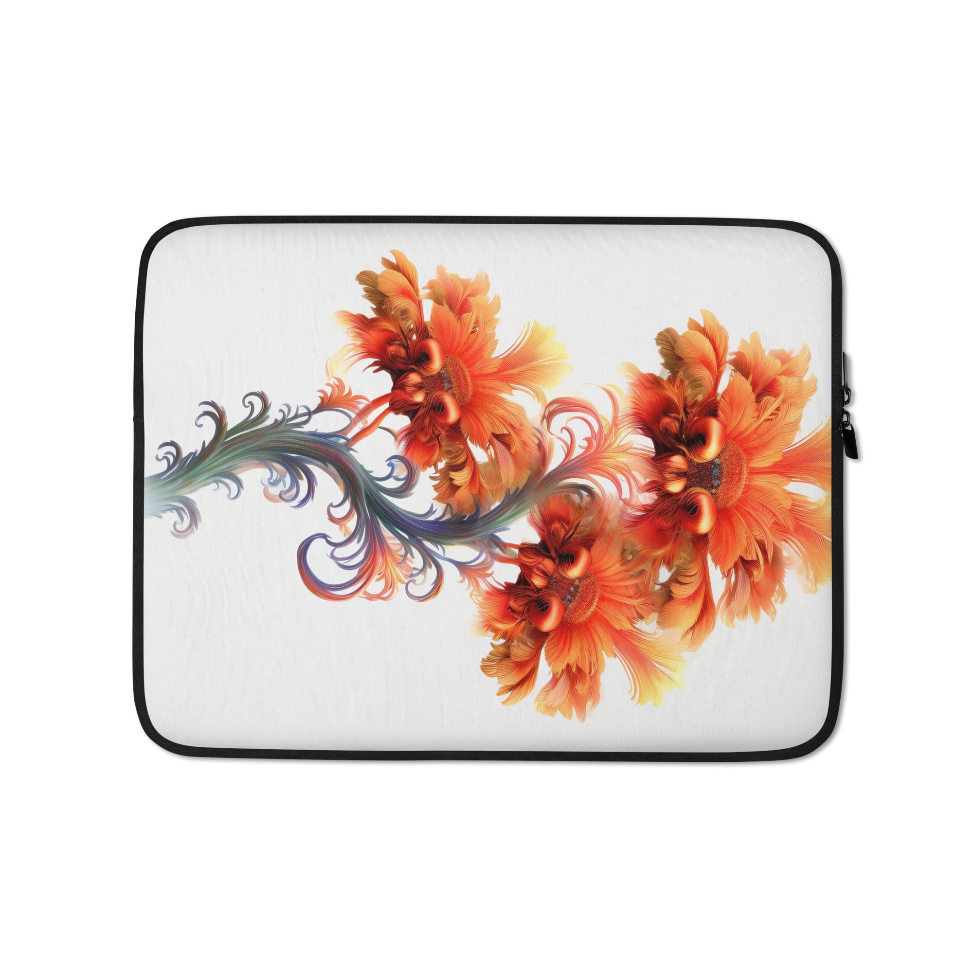 Peacock Flower Laptop Sleeve by Visual Verse - Image 2