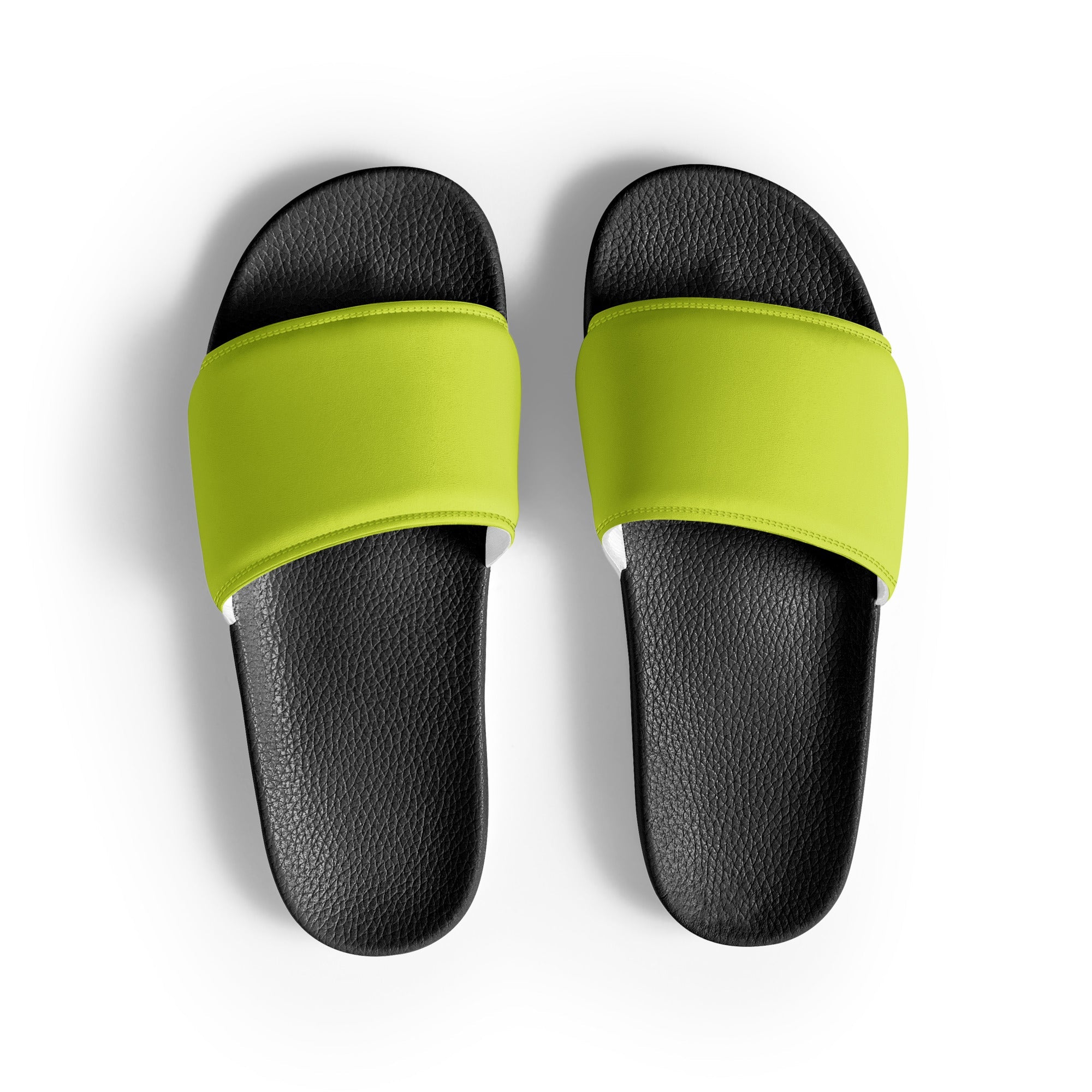 Pear Color Men's Slides by Visual Verse - Image 1