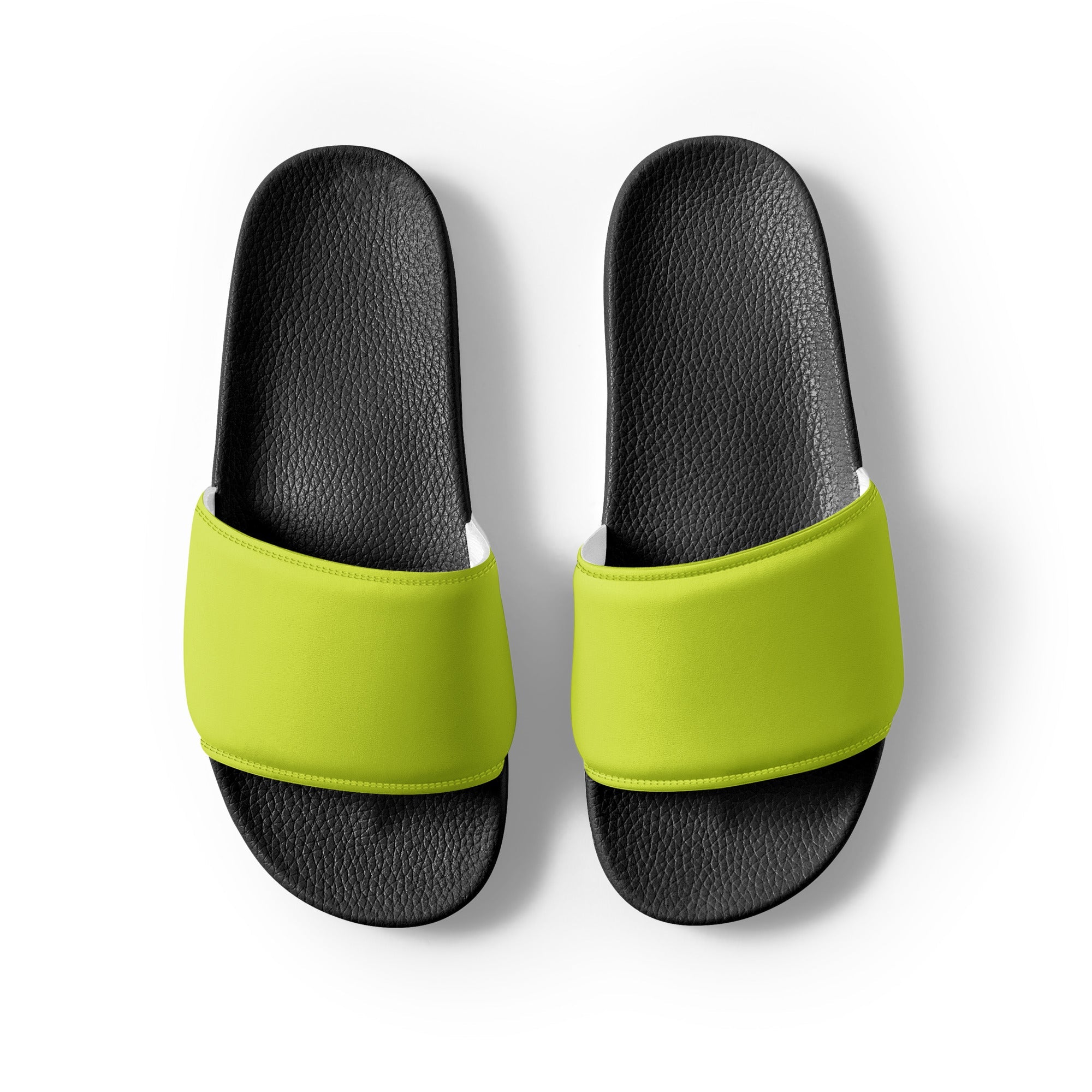 Pear Color Men's Slides by Visual Verse - Image 2