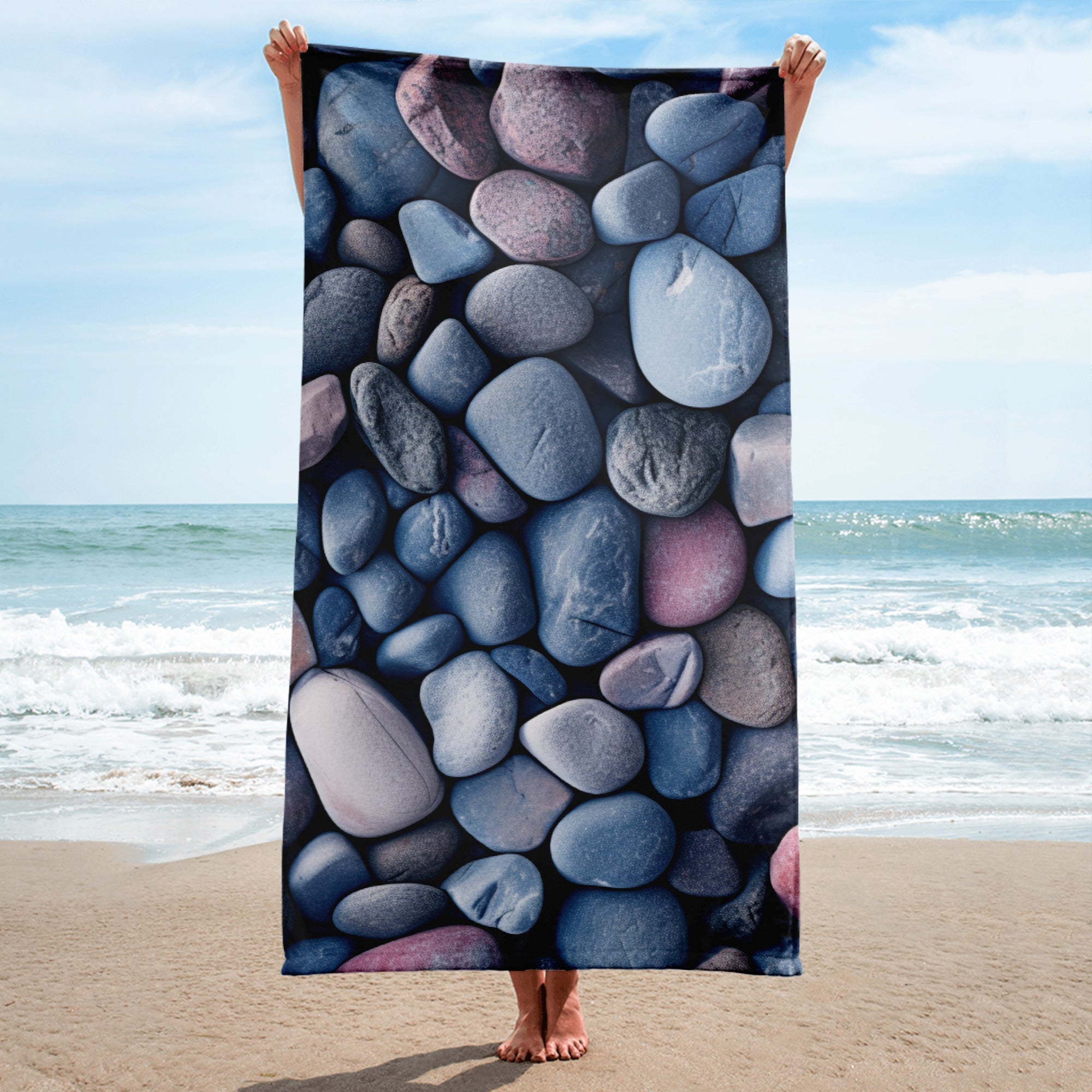 Pebble Rock Beach Towel by Visual Verse - Image 1