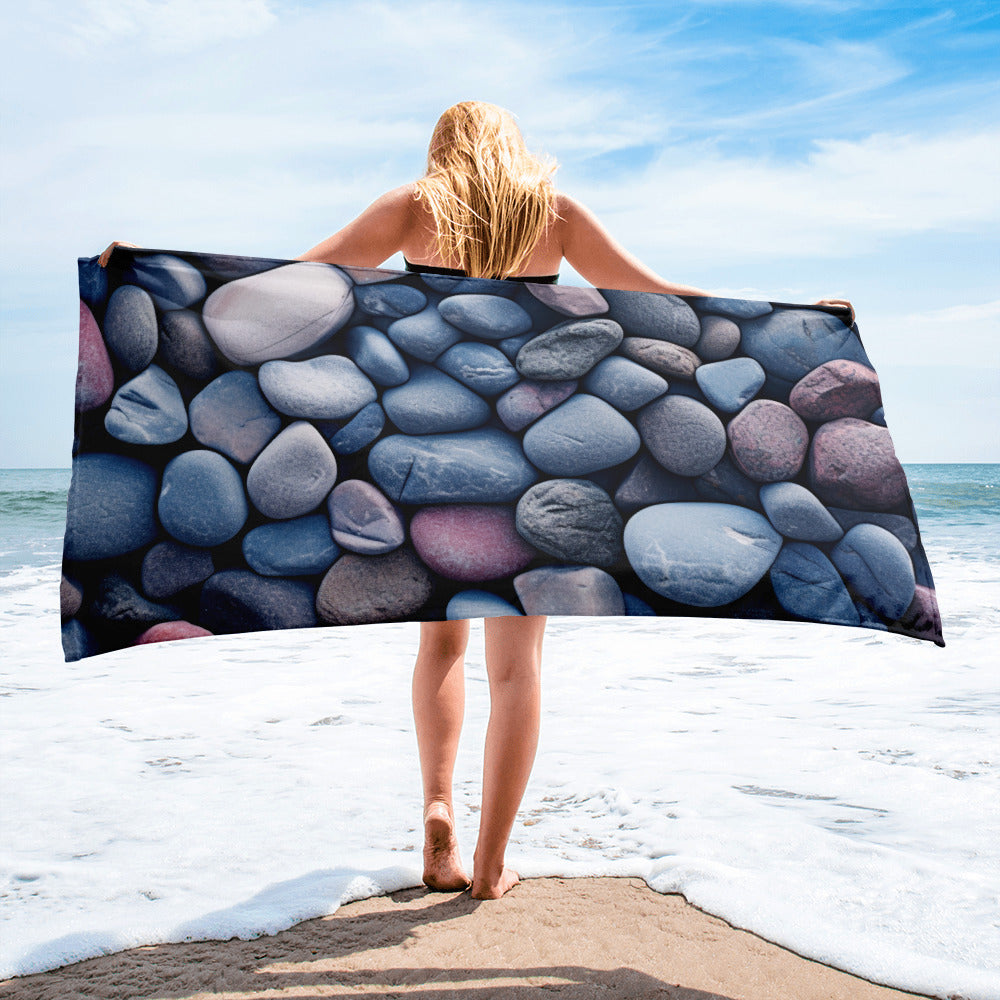 Pebble Rock Beach Towel by Visual Verse - Image 2