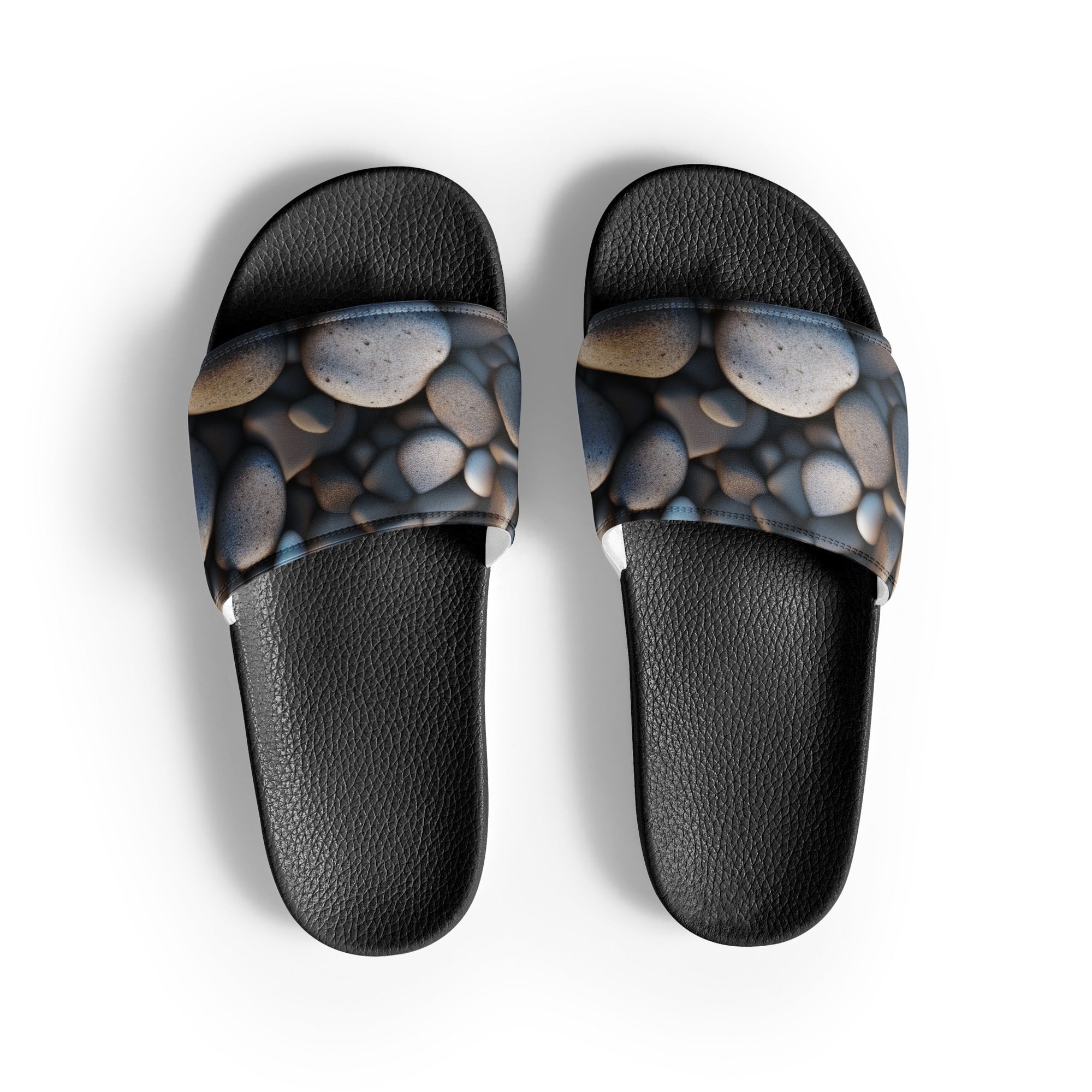 Pebble Rock Men's Slides by Visual Verse - Image 1