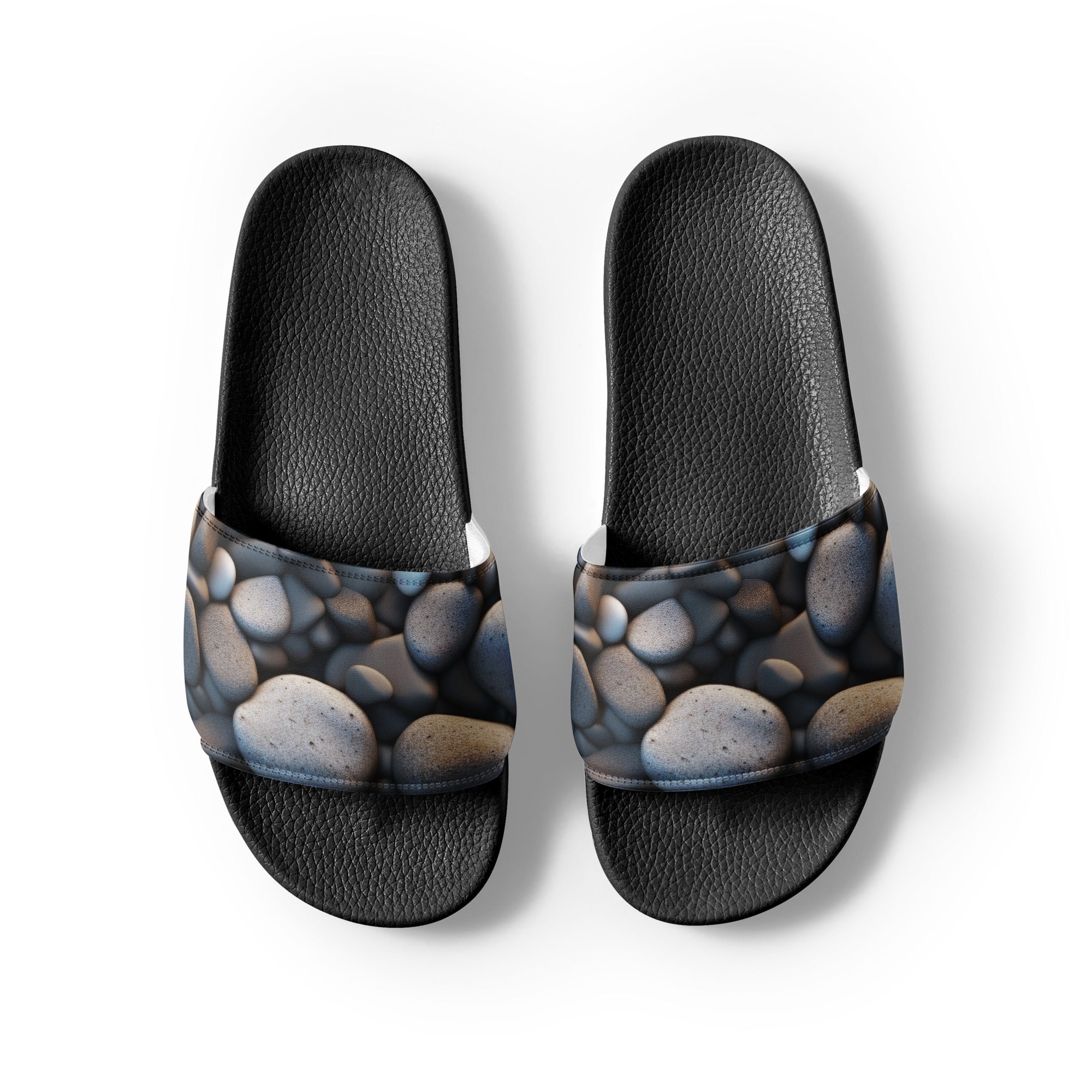 Pebble Rock Men's Slides by Visual Verse - Image 2