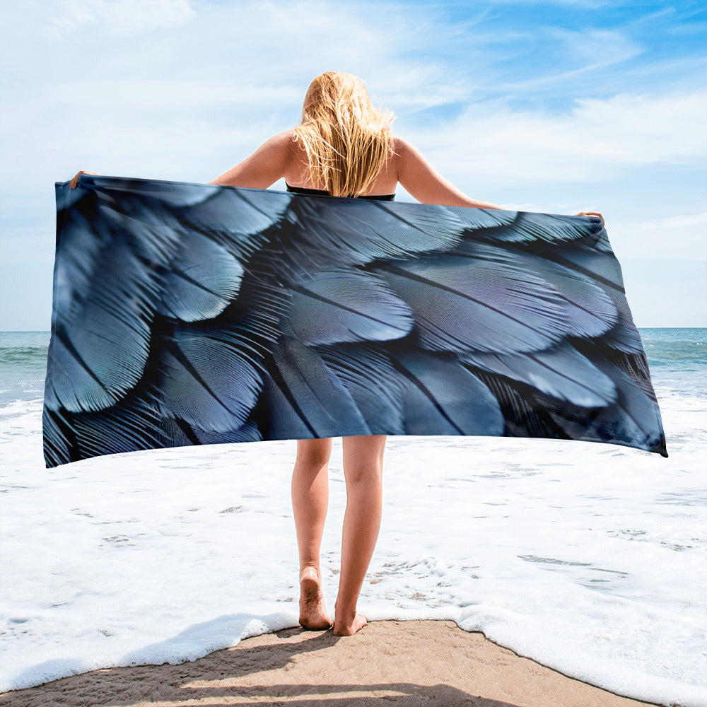 Penguin Feather Beach Towel by Visual Verse - Image 2