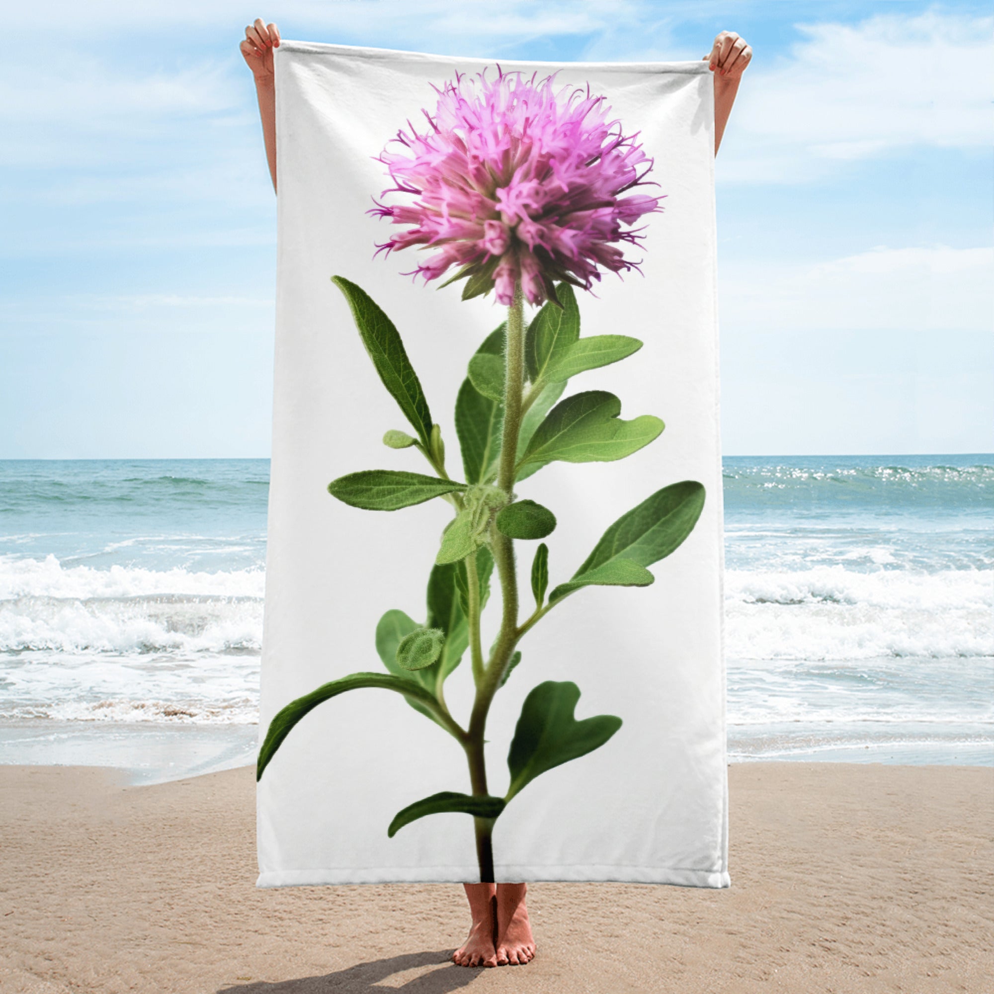 Pennyroyal Flower Beach Towel by Visual Verse - Image 1