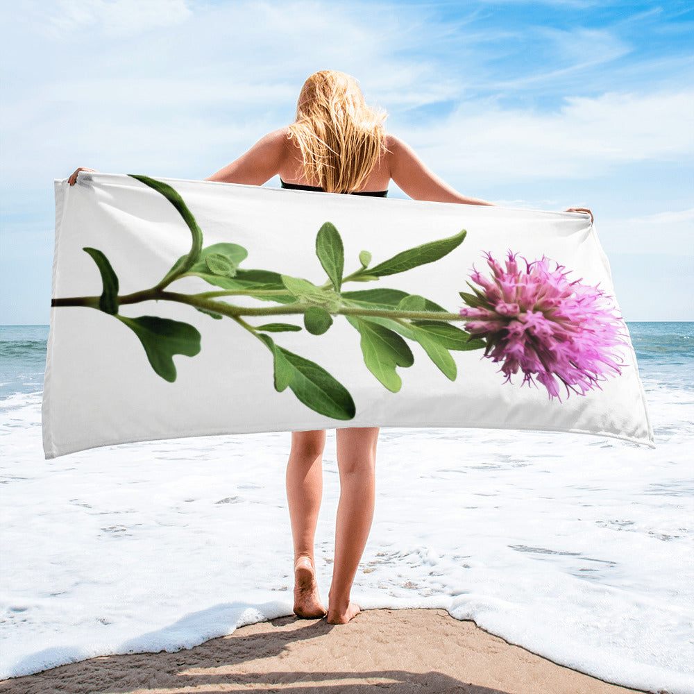 Pennyroyal Flower Beach Towel by Visual Verse - Image 2