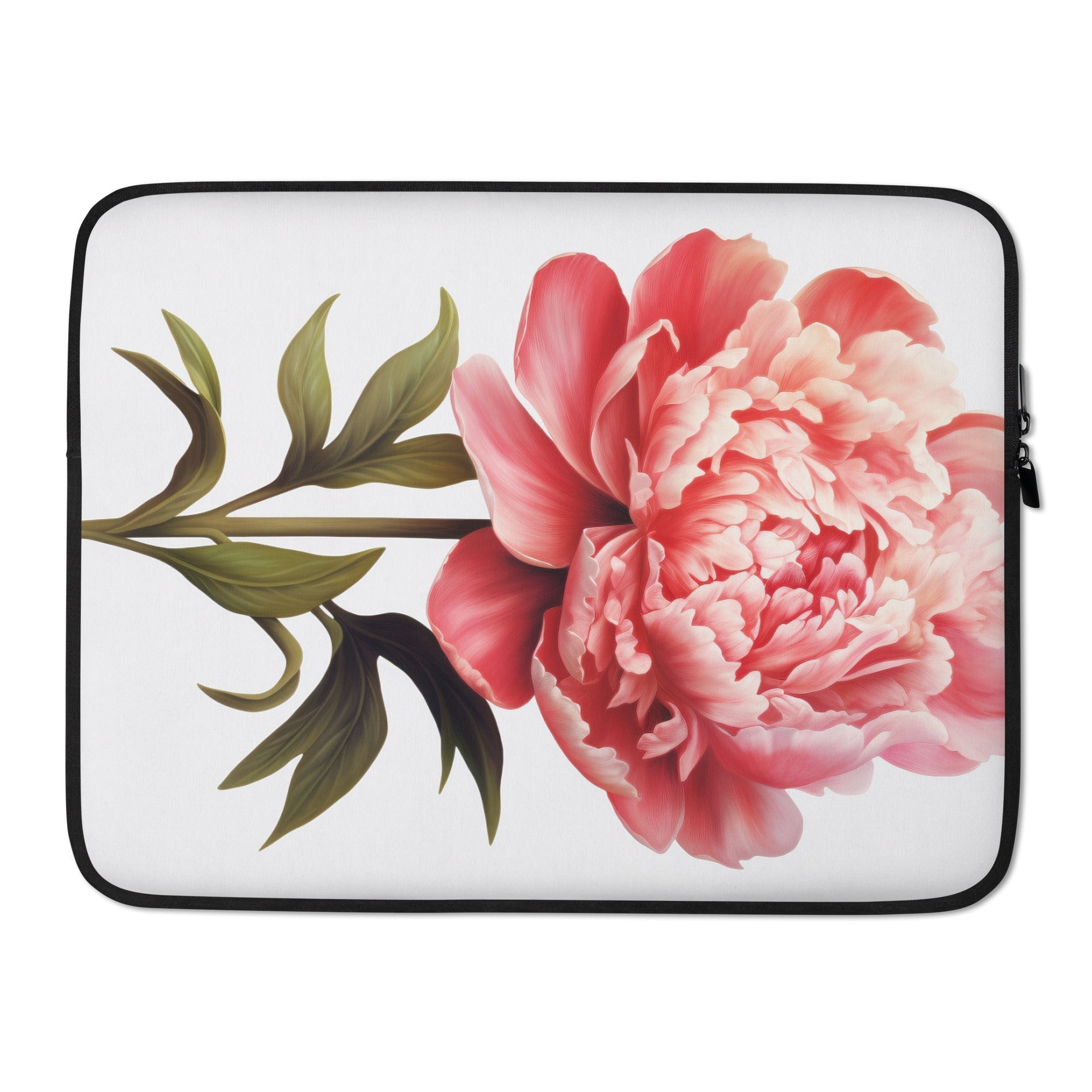 Peony Flower Laptop Sleeve by Visual Verse - Image 1