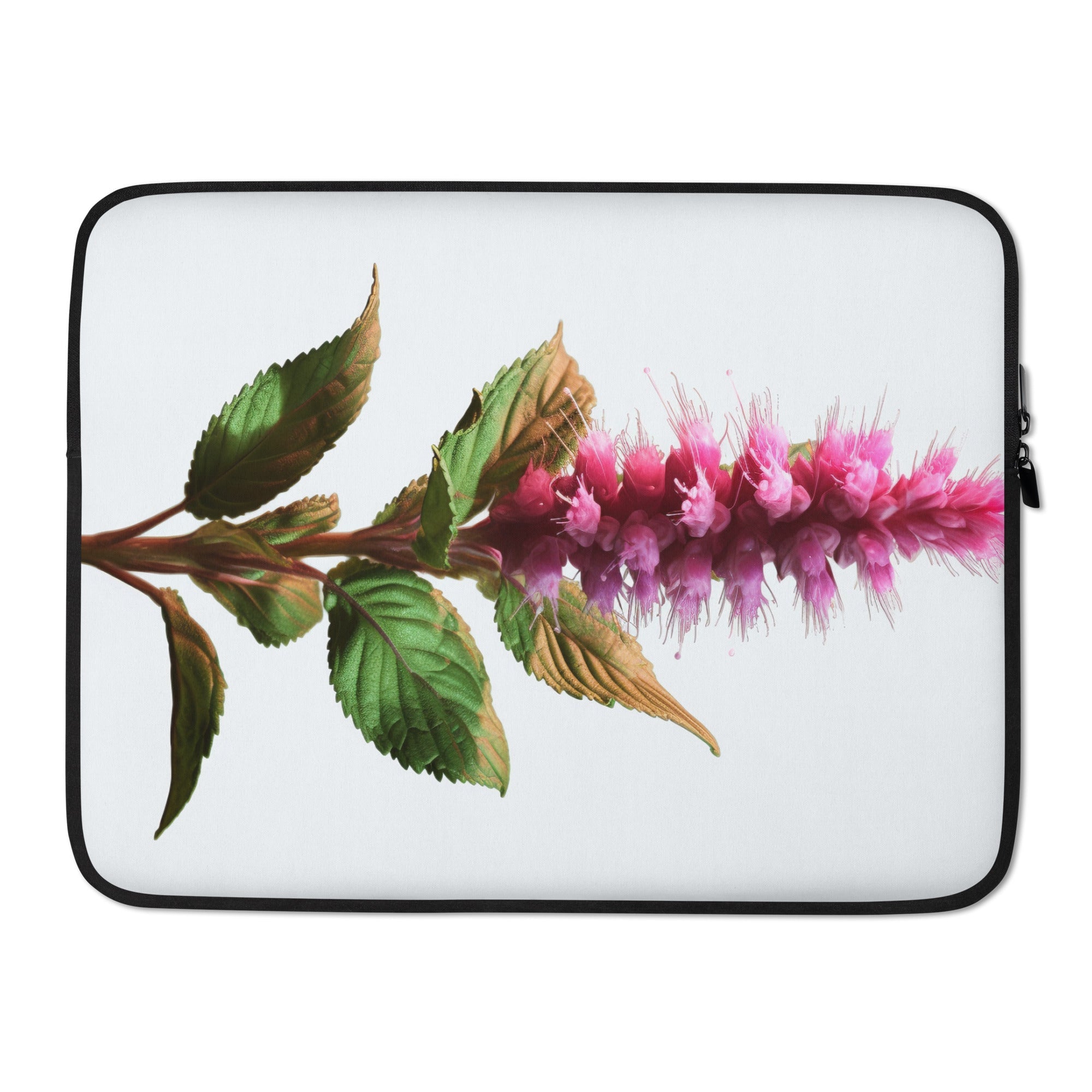 Peppermint Flower Laptop Sleeve by Visual Verse - Image 1