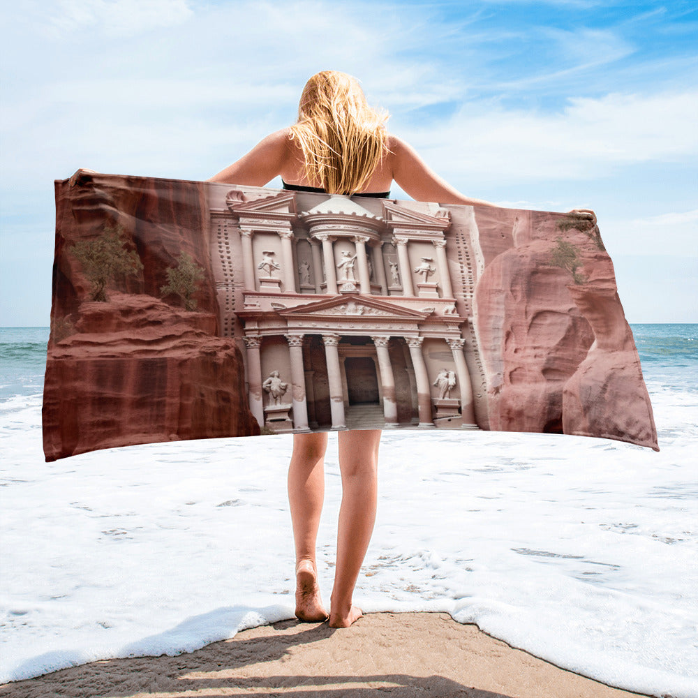 Petra Jordan Beach Towel by Visual Verse - Image 1