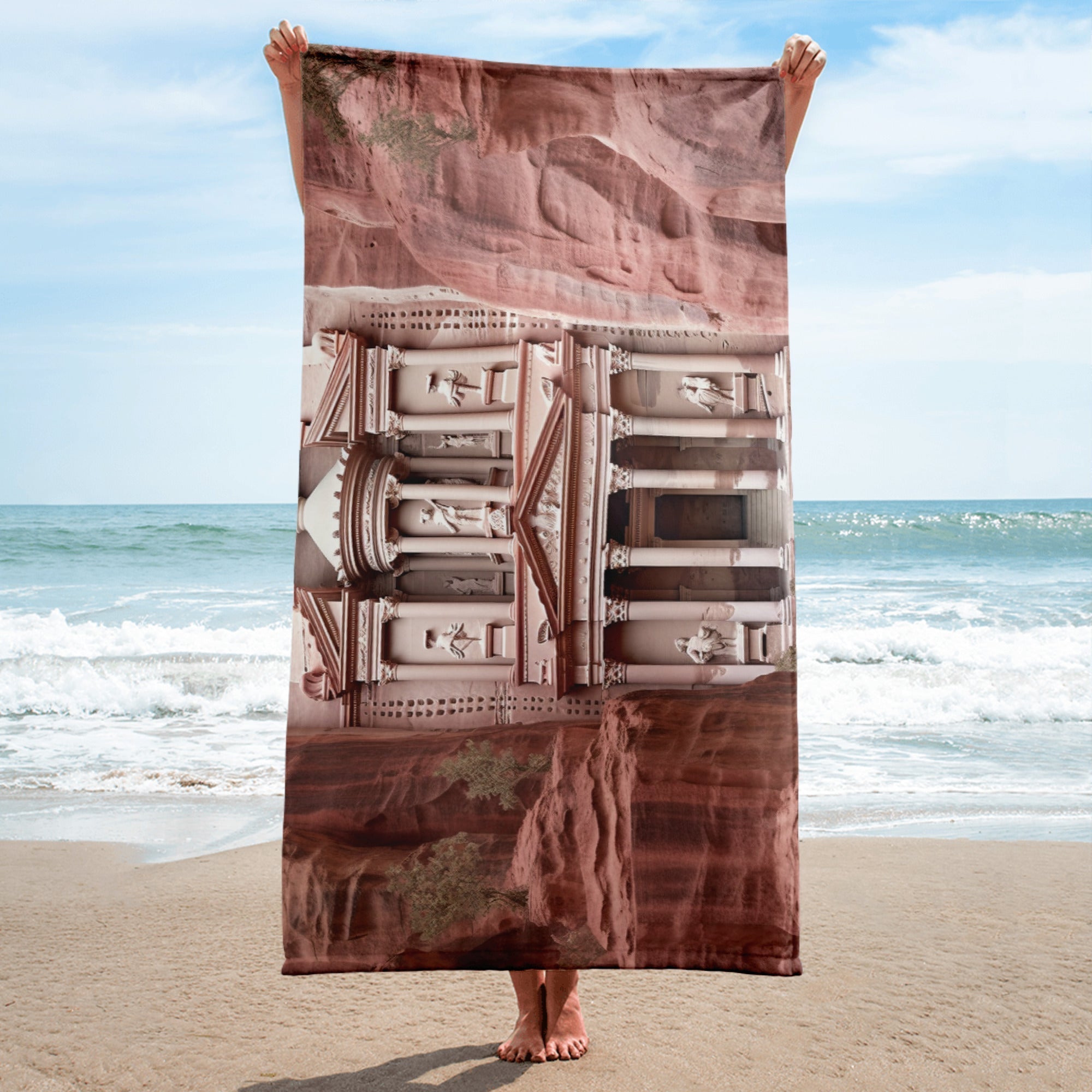 Petra Jordan Beach Towel by Visual Verse - Image 2