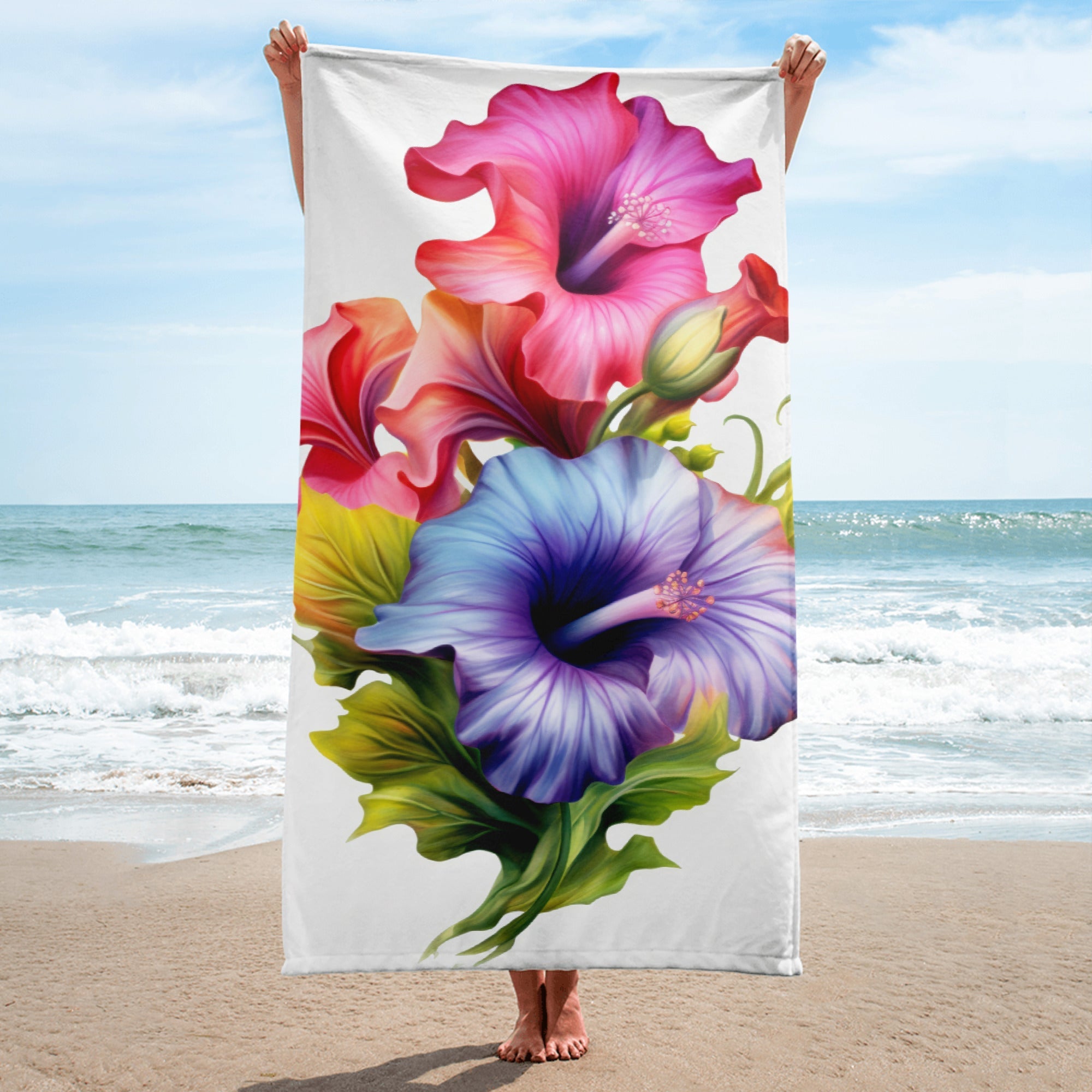 Petunia Flower Beach Towel by Visual Verse - Image 1