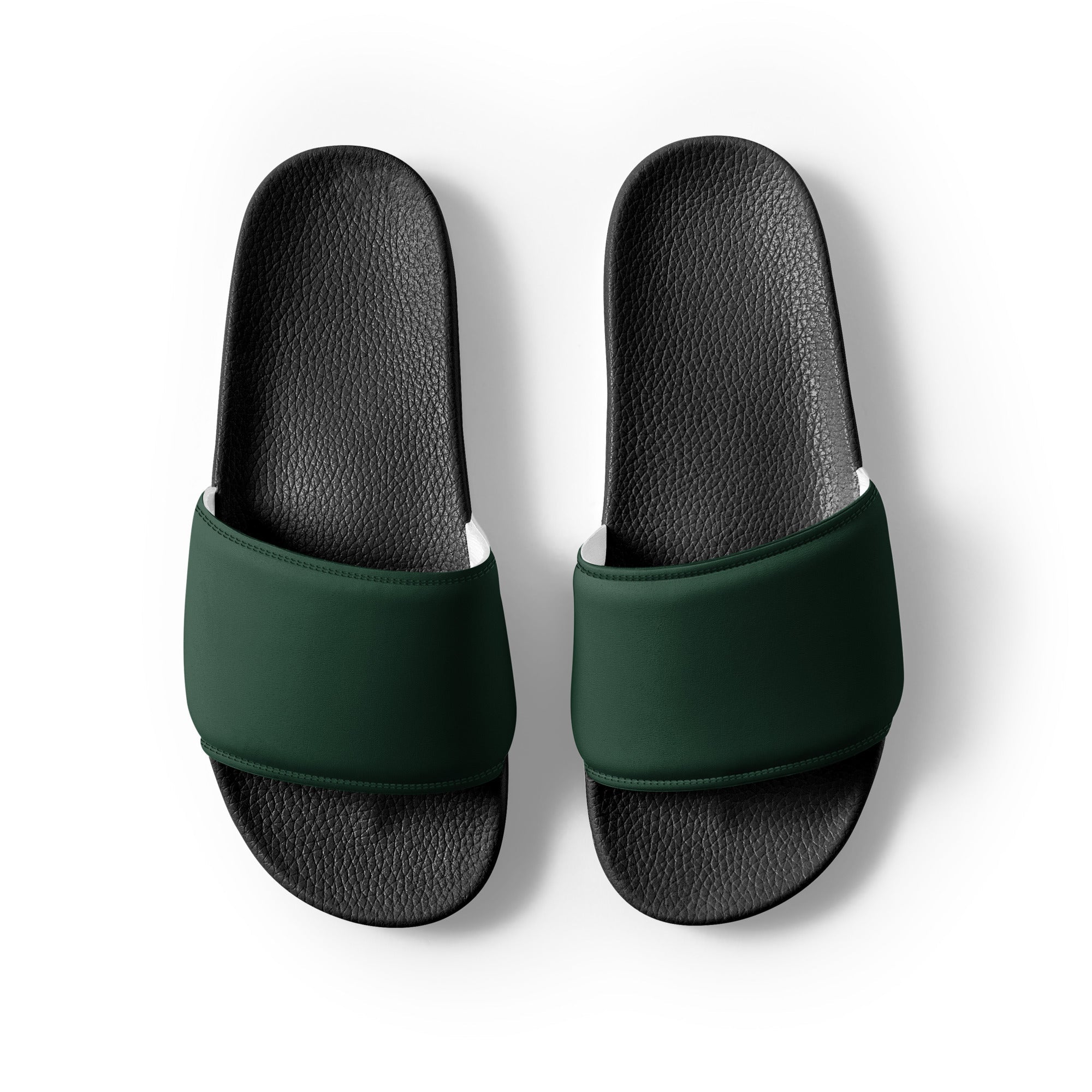 Phthalo Green Color Men's Slides by Visual Verse - Image 2