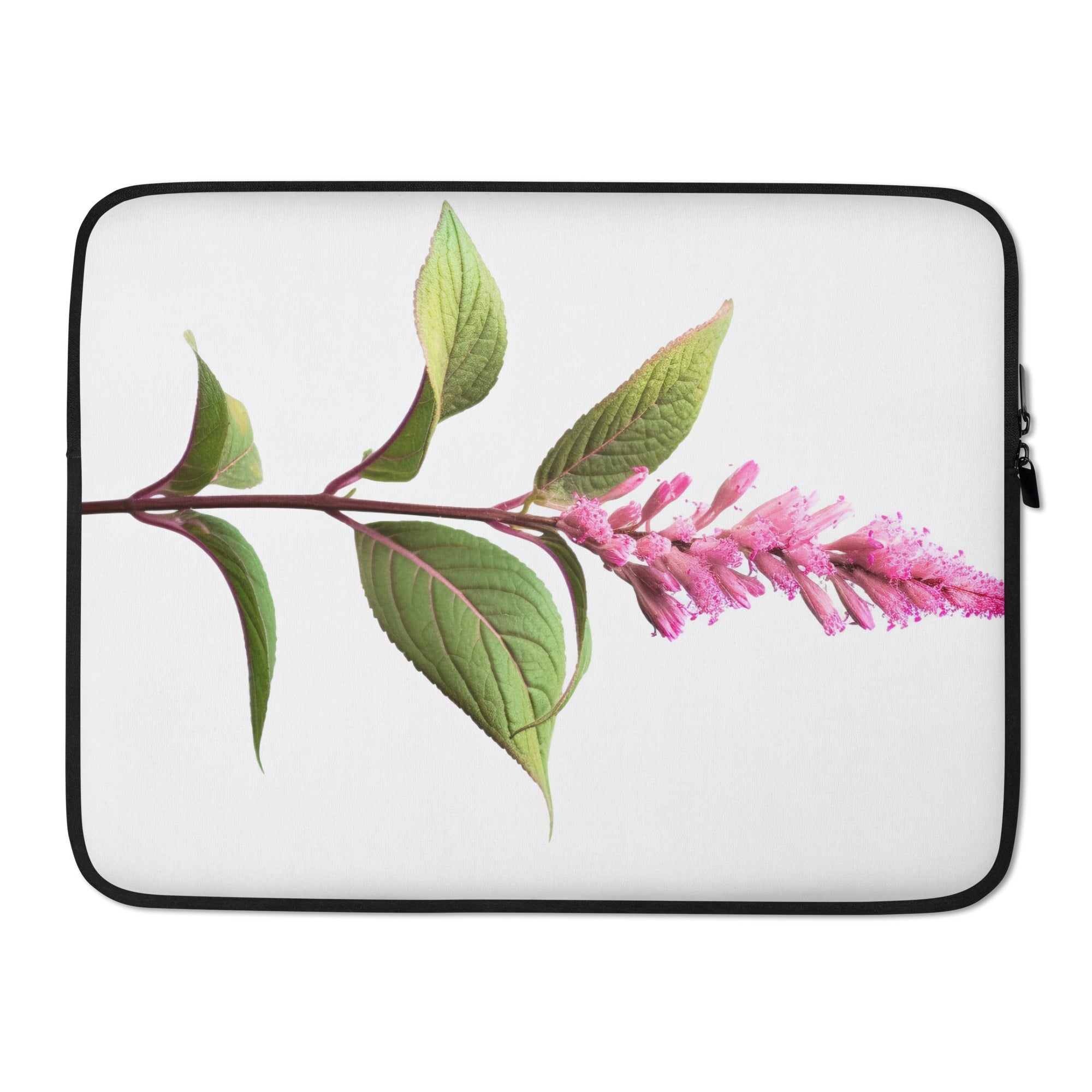 Pink Knotweed Flower Laptop Sleeve by Visual Verse - Image 1