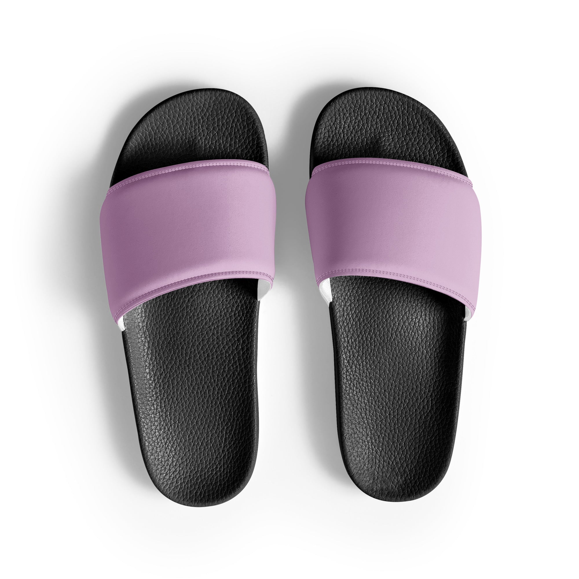 Pink Lavender Color Men's Slides by Visual Verse - Image 1