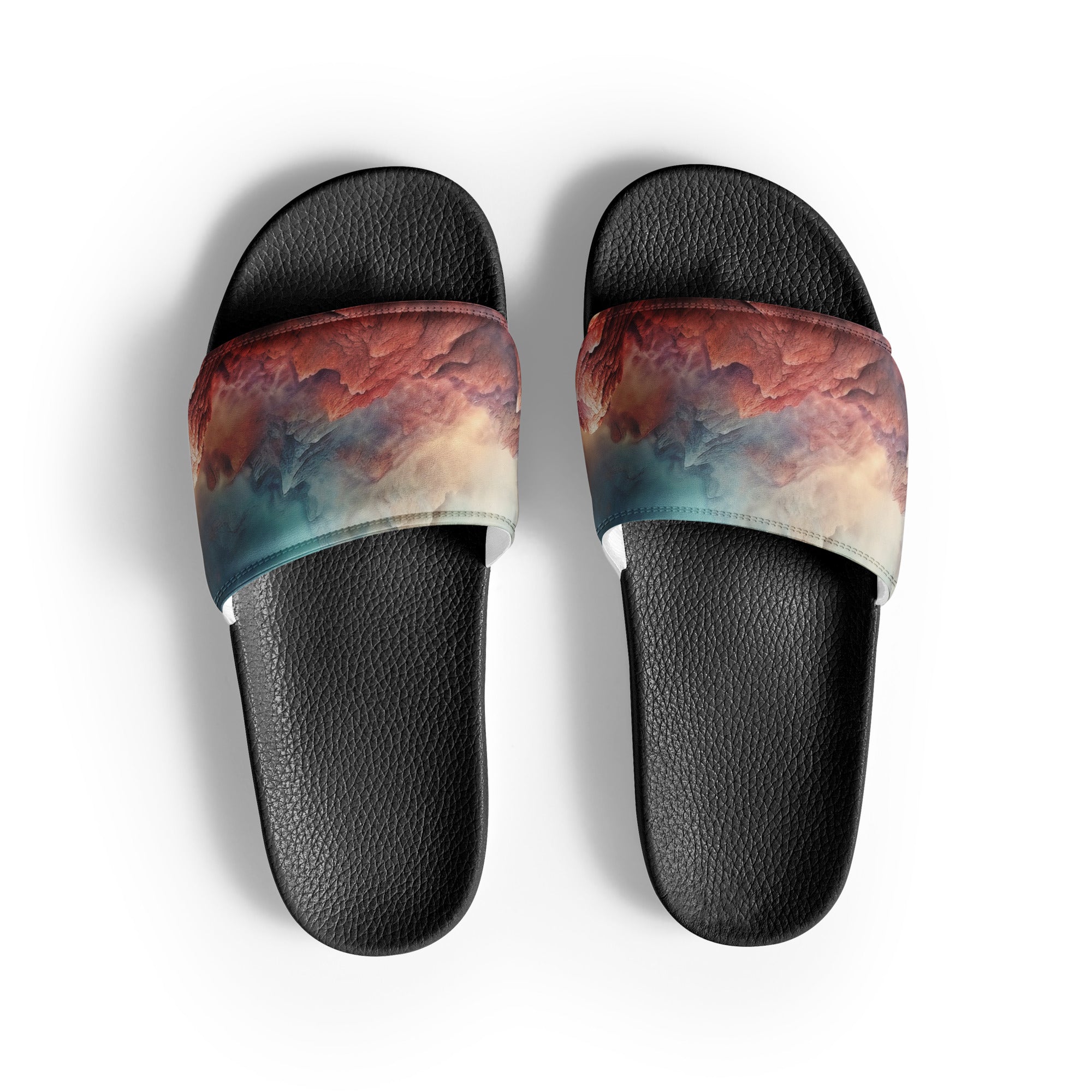 Pink Opal Rock Men's Slides by Visual Verse - Image 1