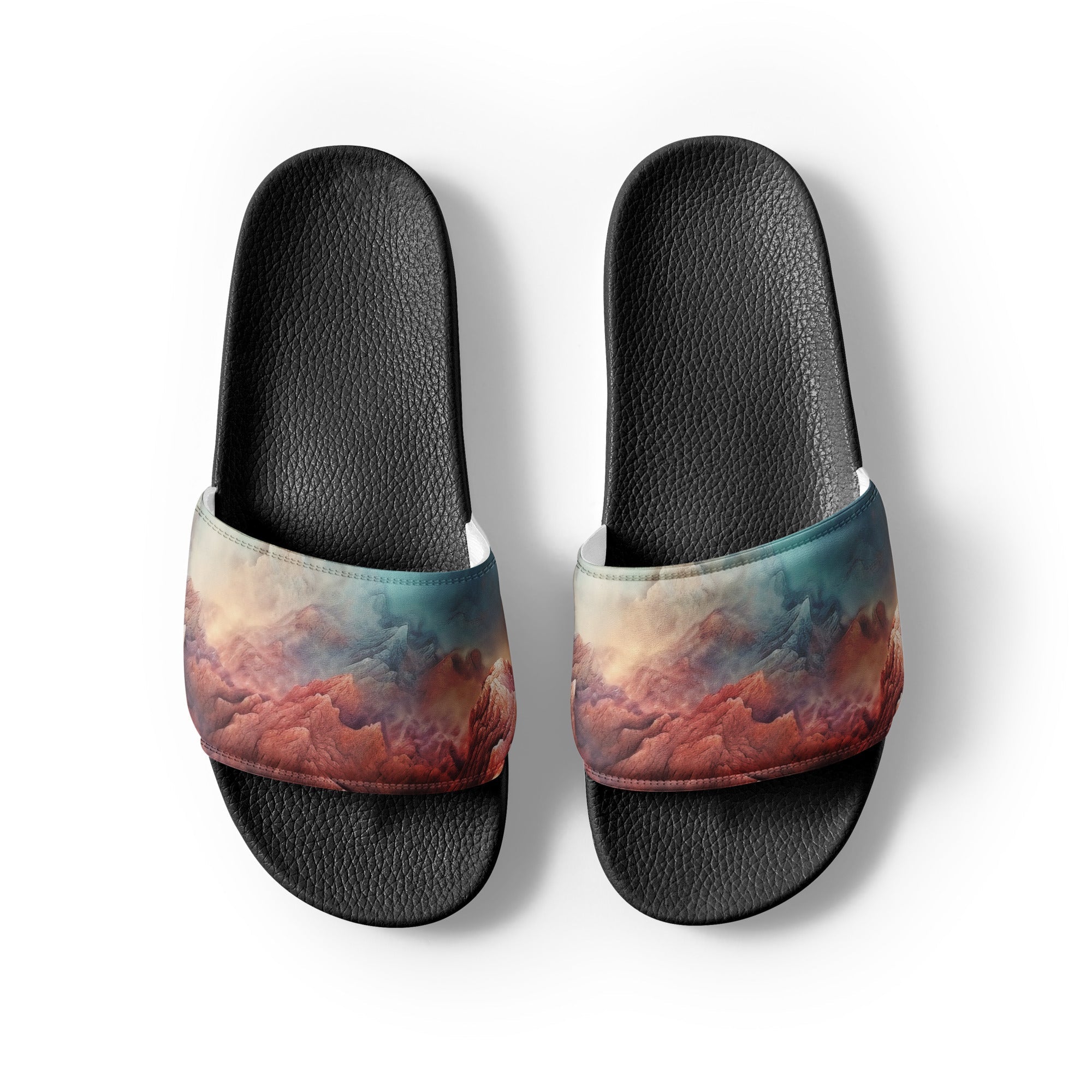 Pink Opal Rock Men's Slides by Visual Verse - Image 2