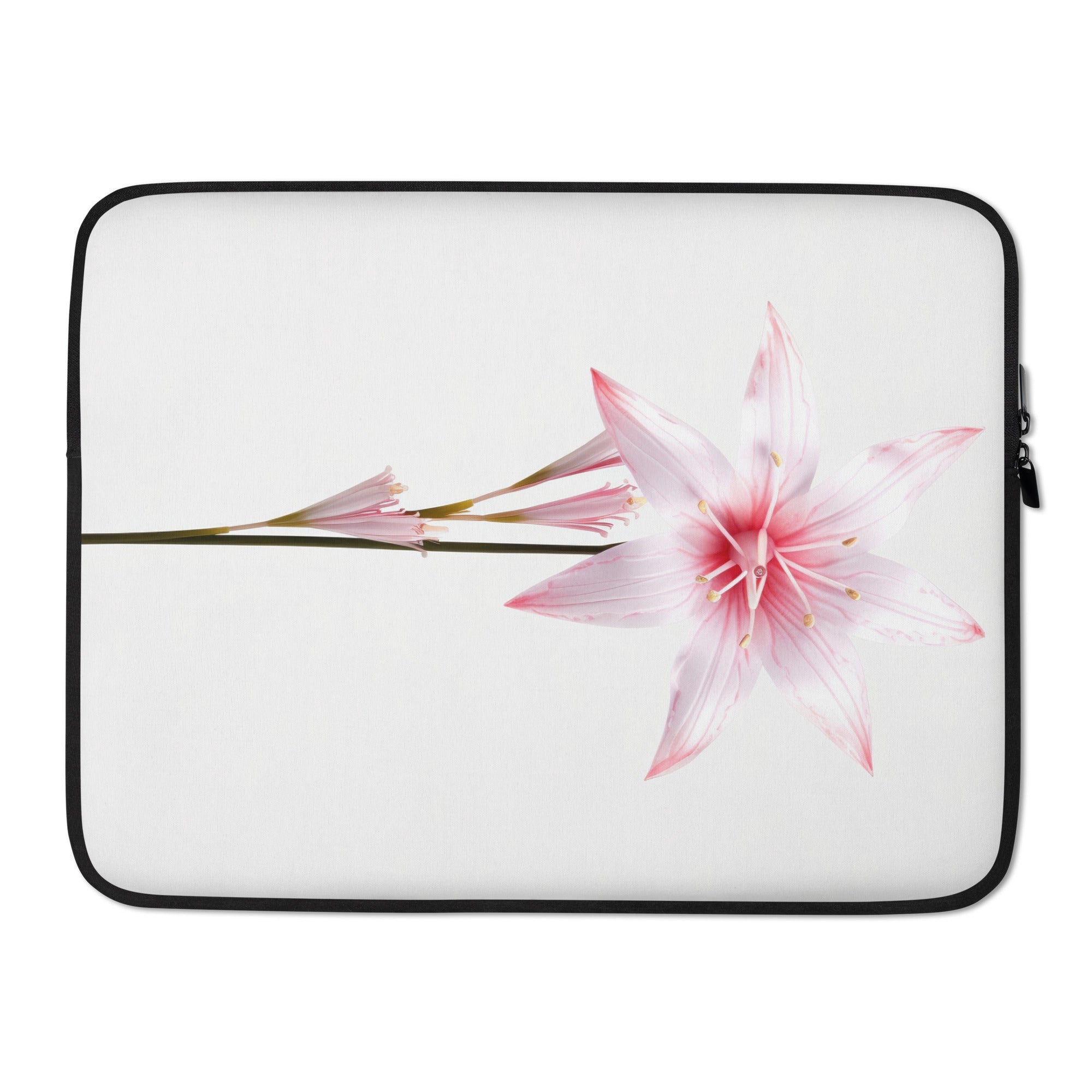 Pink Star Flower Laptop Sleeve by Visual Verse - Image 1