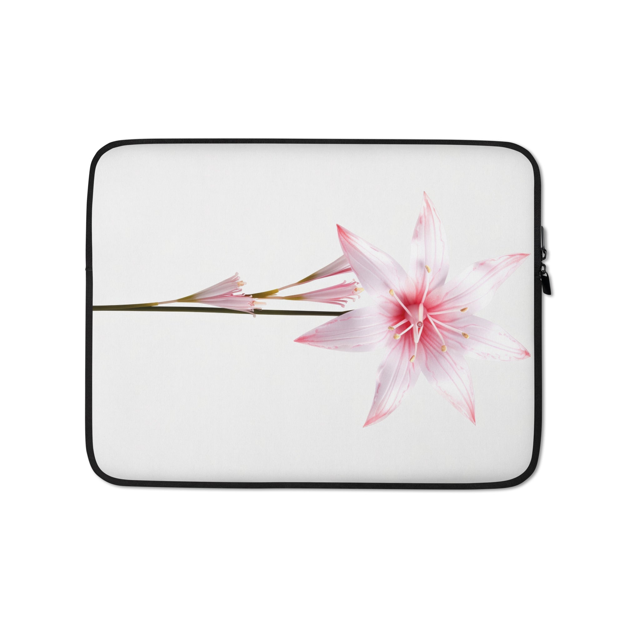 Pink Star Flower Laptop Sleeve by Visual Verse - Image 2