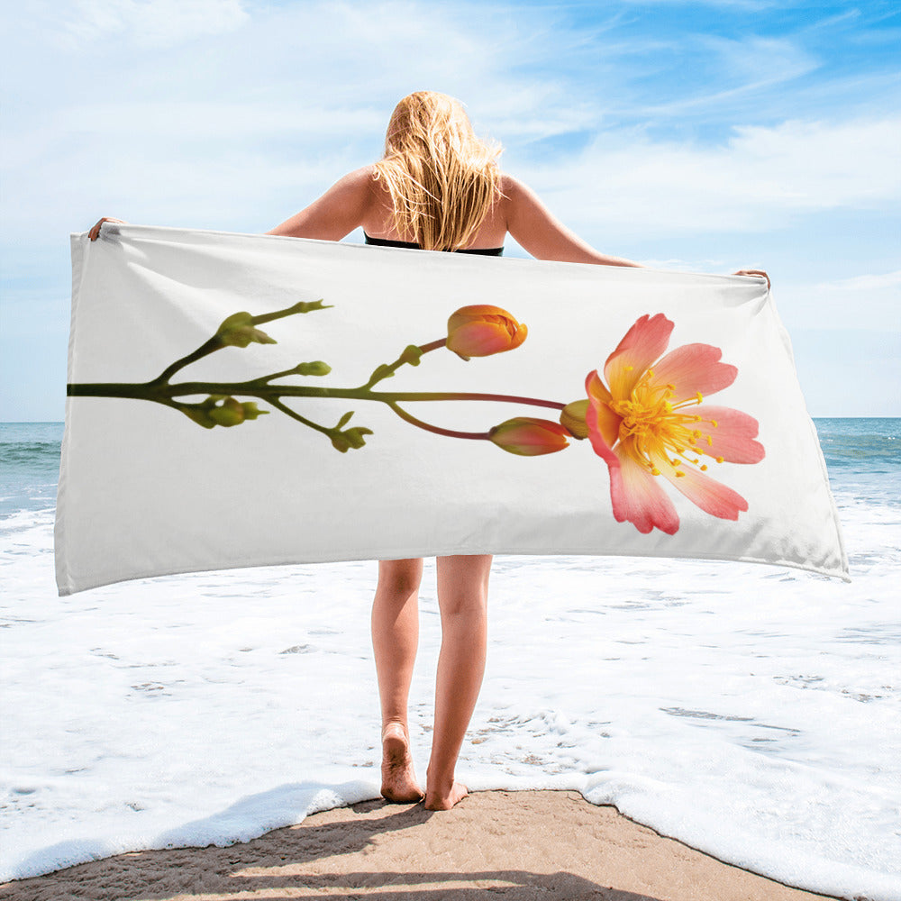 Portulaca Flower Beach Towel by Visual Verse - Image 2