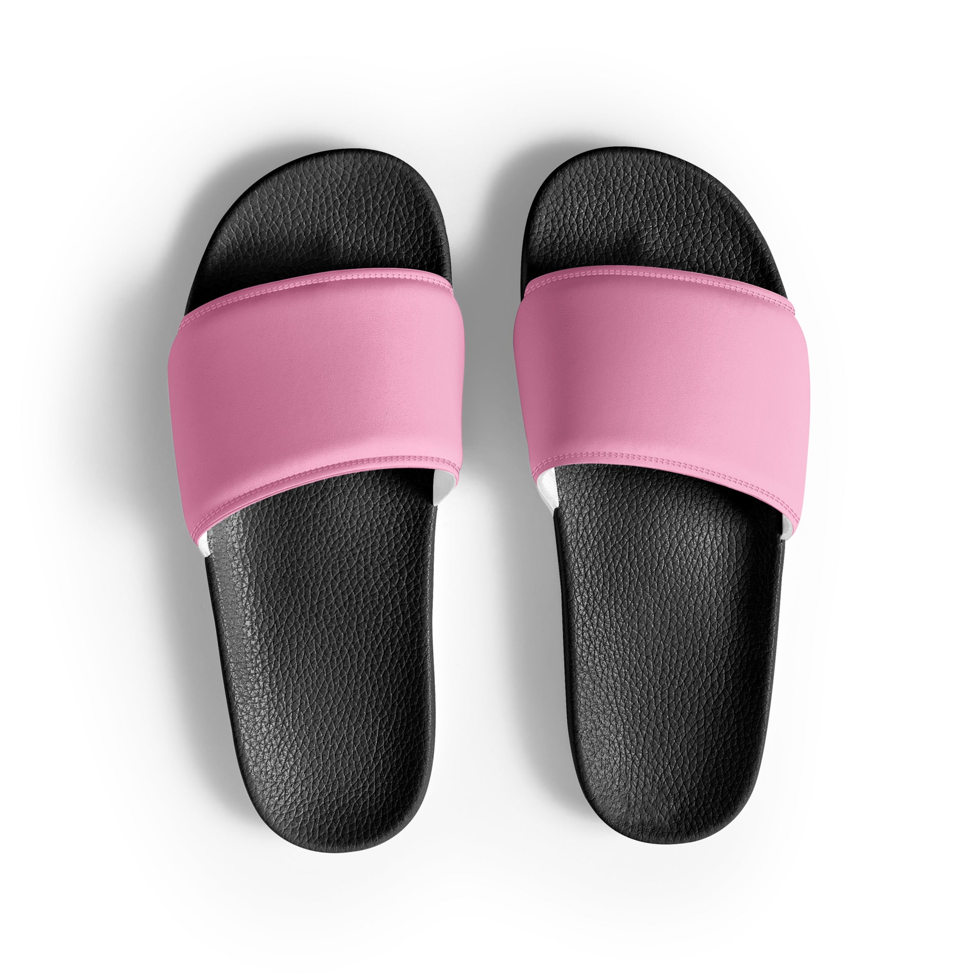 Powder Pink Color Men's Slides by Visual Verse - Image 1