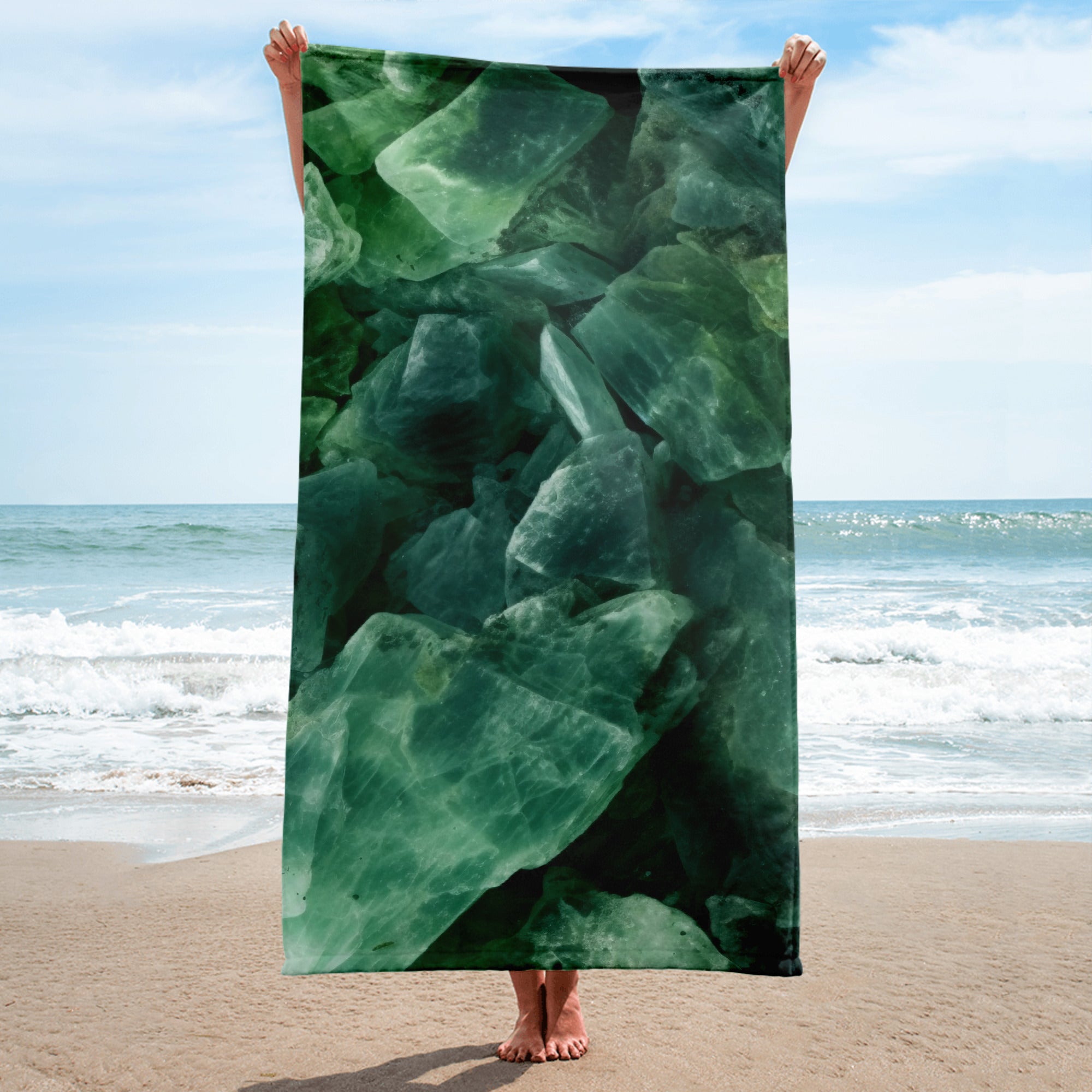 Prehnite Rock Beach Towel by Visual Verse - Image 1