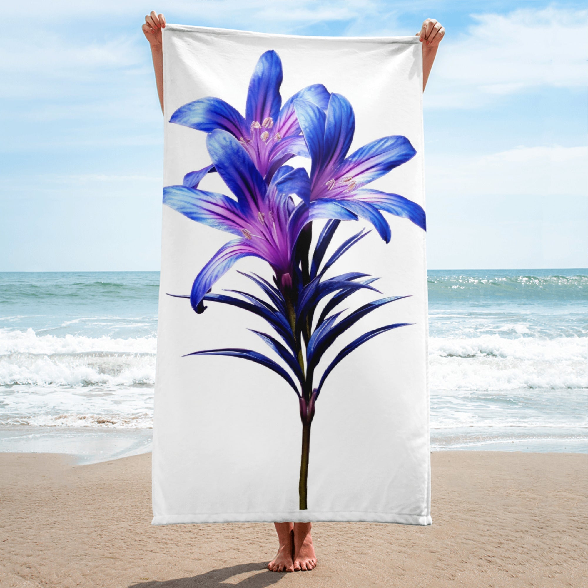 Pride of Madeira Flower Beach Towel by Visual Verse - Image 1