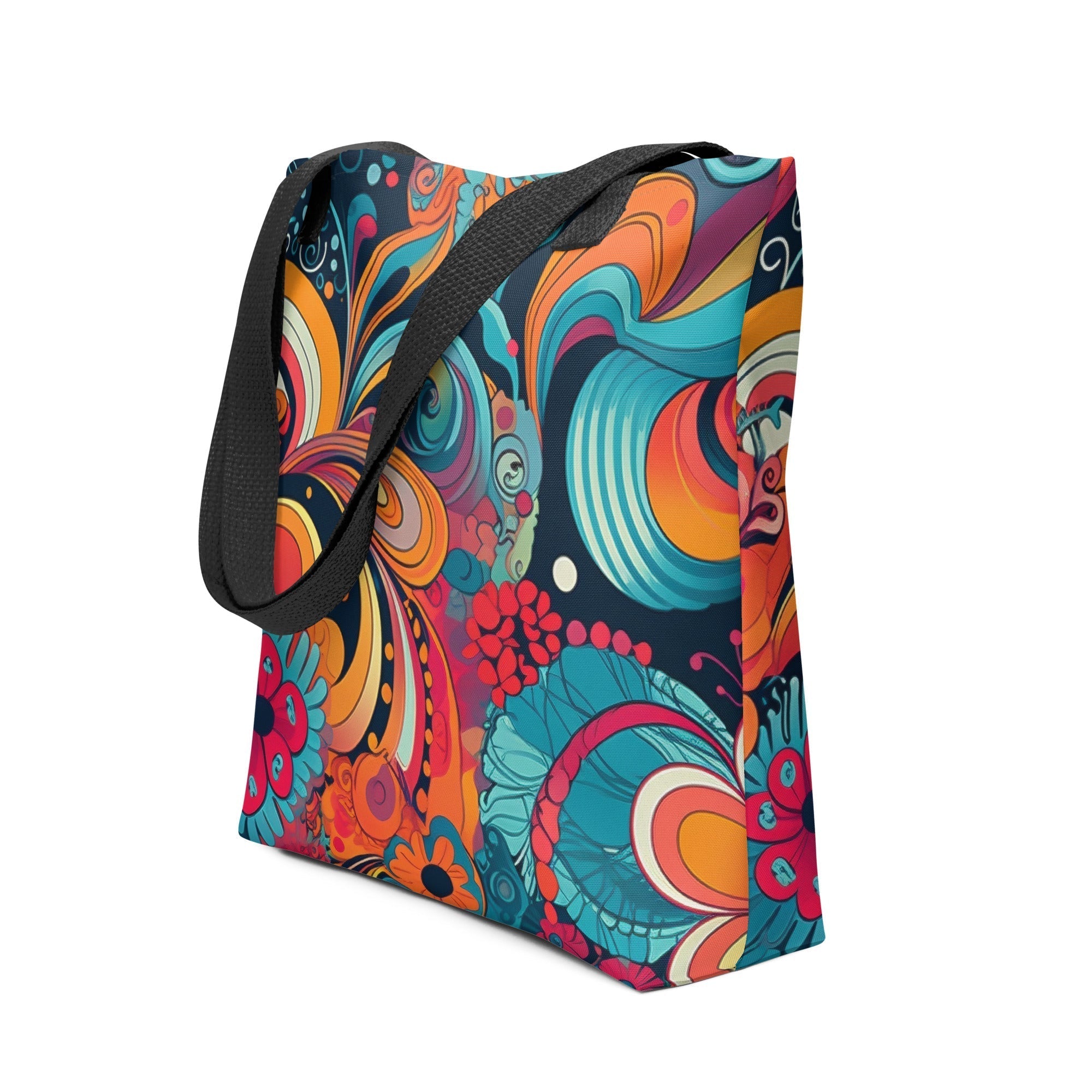 Psychedelic 60S-Inspired Tote Bag by Visual Verse - Image 1