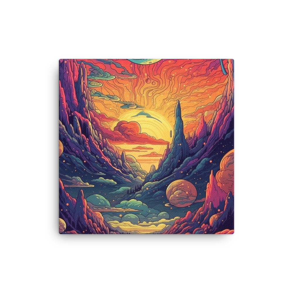 Psychedelic Valley Art Thin Canvas by Visual Verse - Image 1