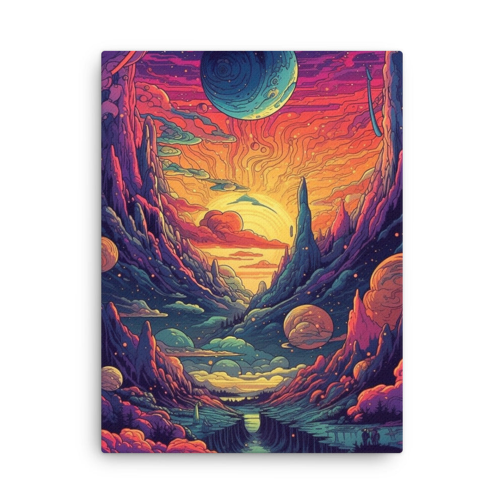 Psychedelic Valley Art Thin Canvas by Visual Verse - Image 2