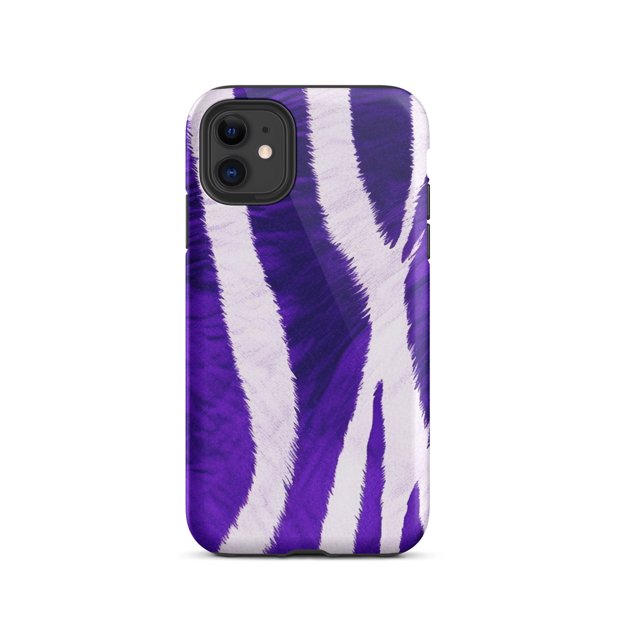 Purple Zebra Stripe iPhone Case by Visual Verse - Image 1