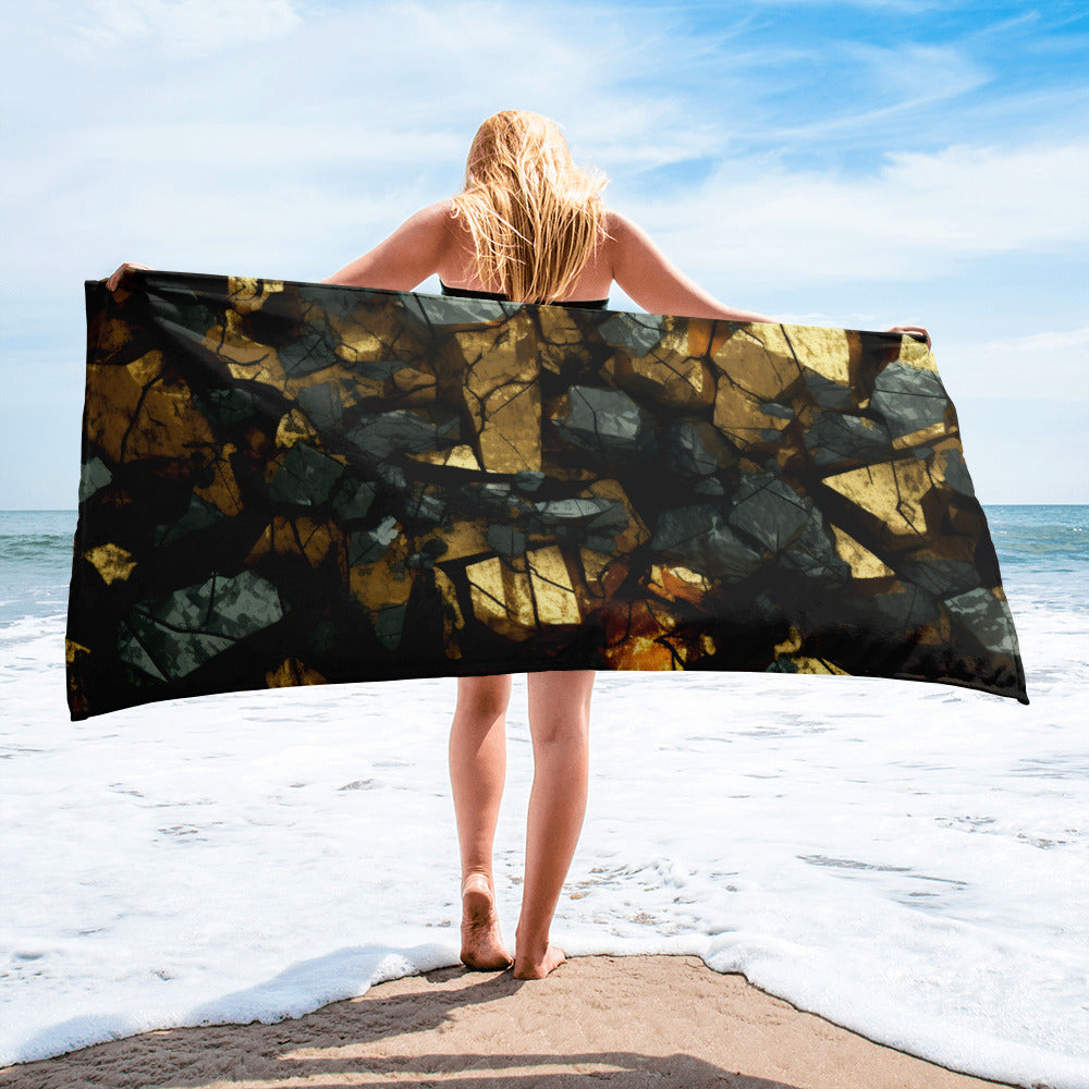 Pyrite Rock Beach Towel by Visual Verse - Image 2