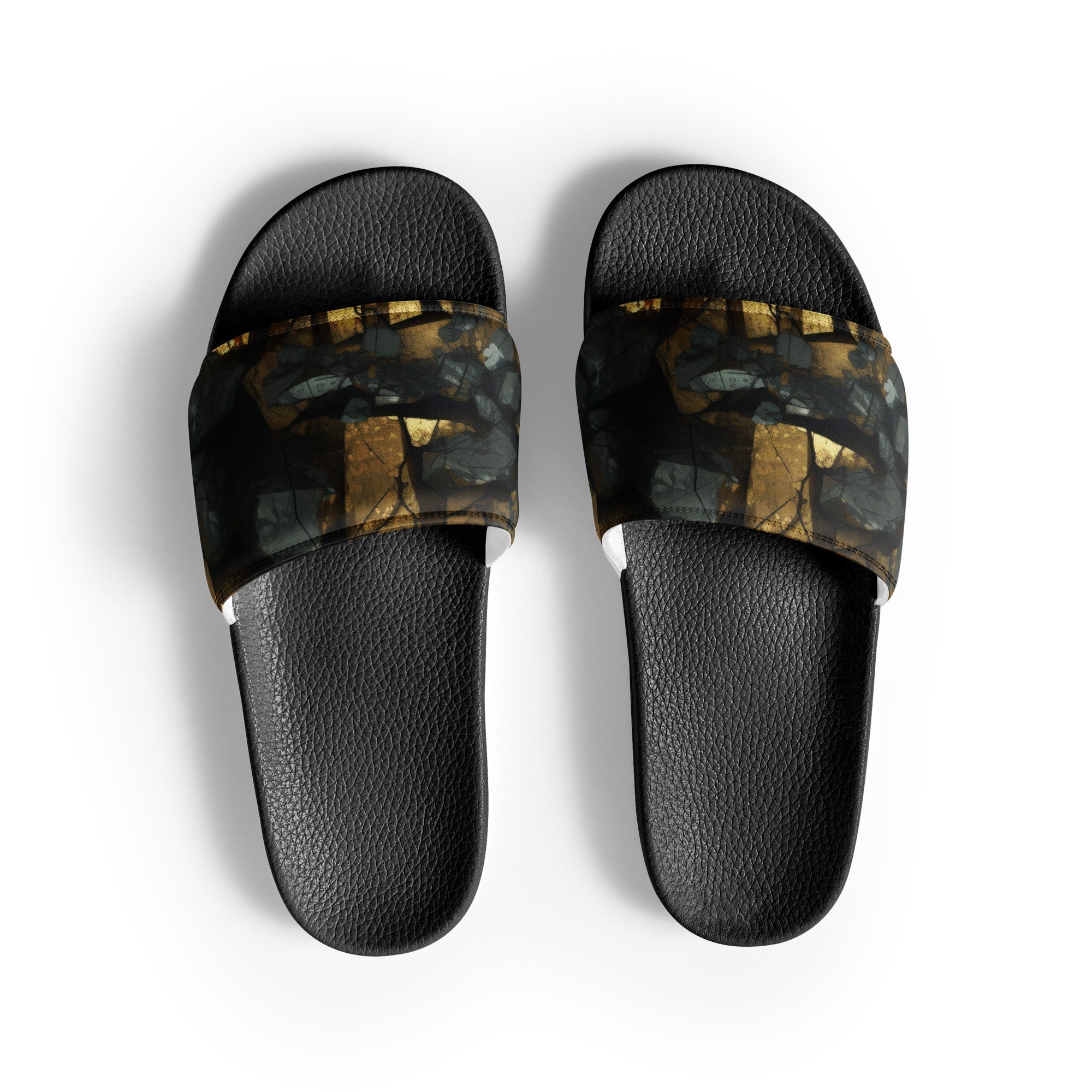 Pyrite Rock Men's Slides by Visual Verse - Image 1