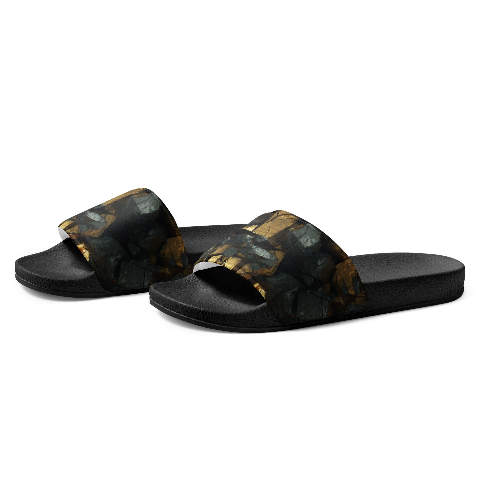 Pyrite Rock Men's Slides by Visual Verse - Image 3