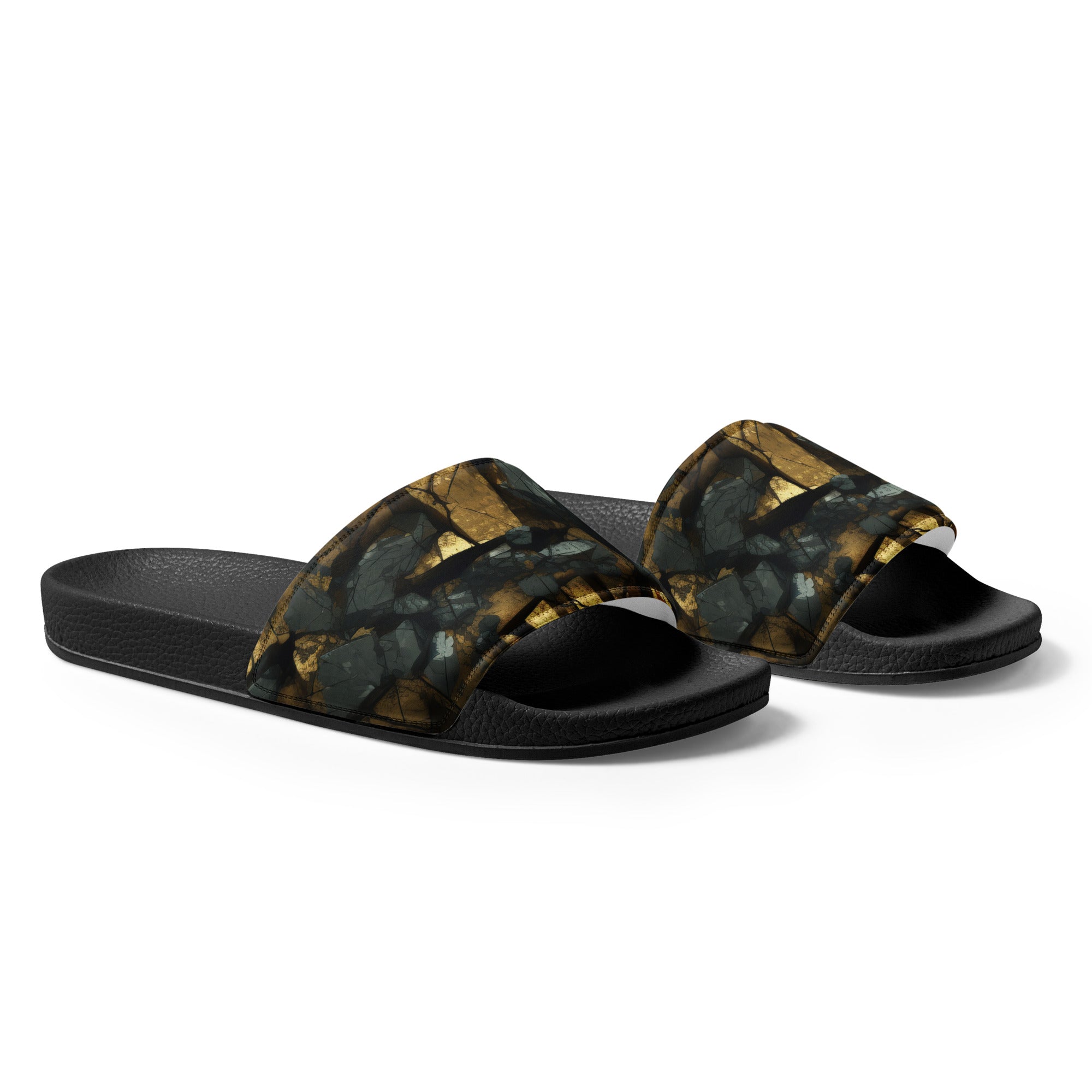 Pyrite Rock Men's Slides by Visual Verse - Image 4